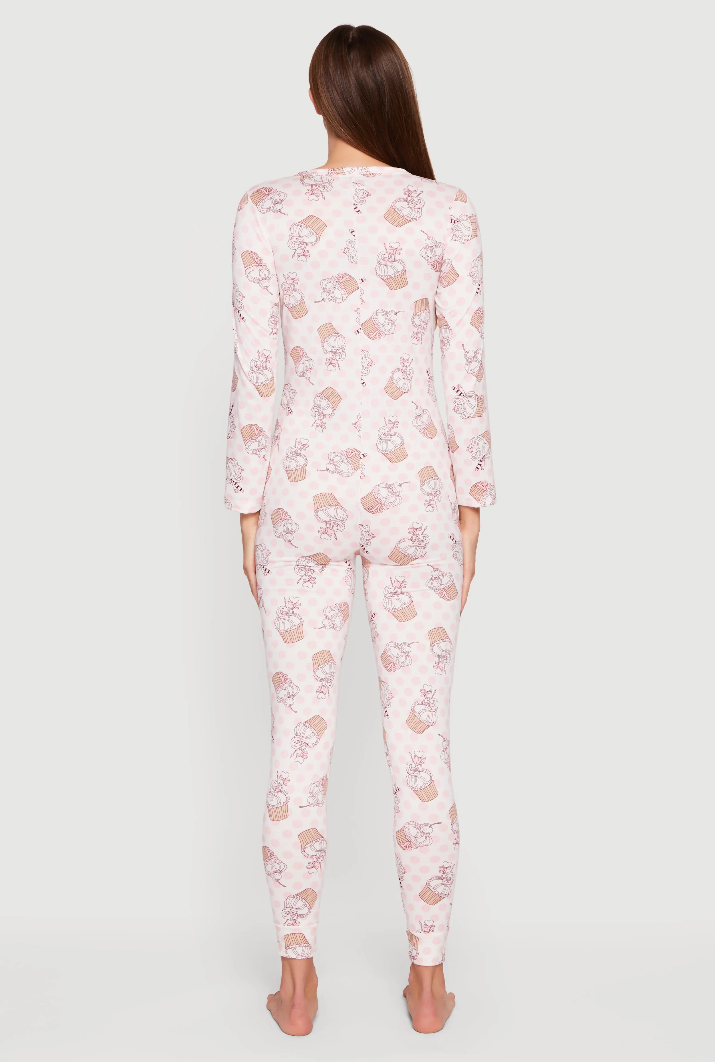 Polka Dot Cupcake Print Pajama Onesie sold by Rainbow product image thumbnail 3