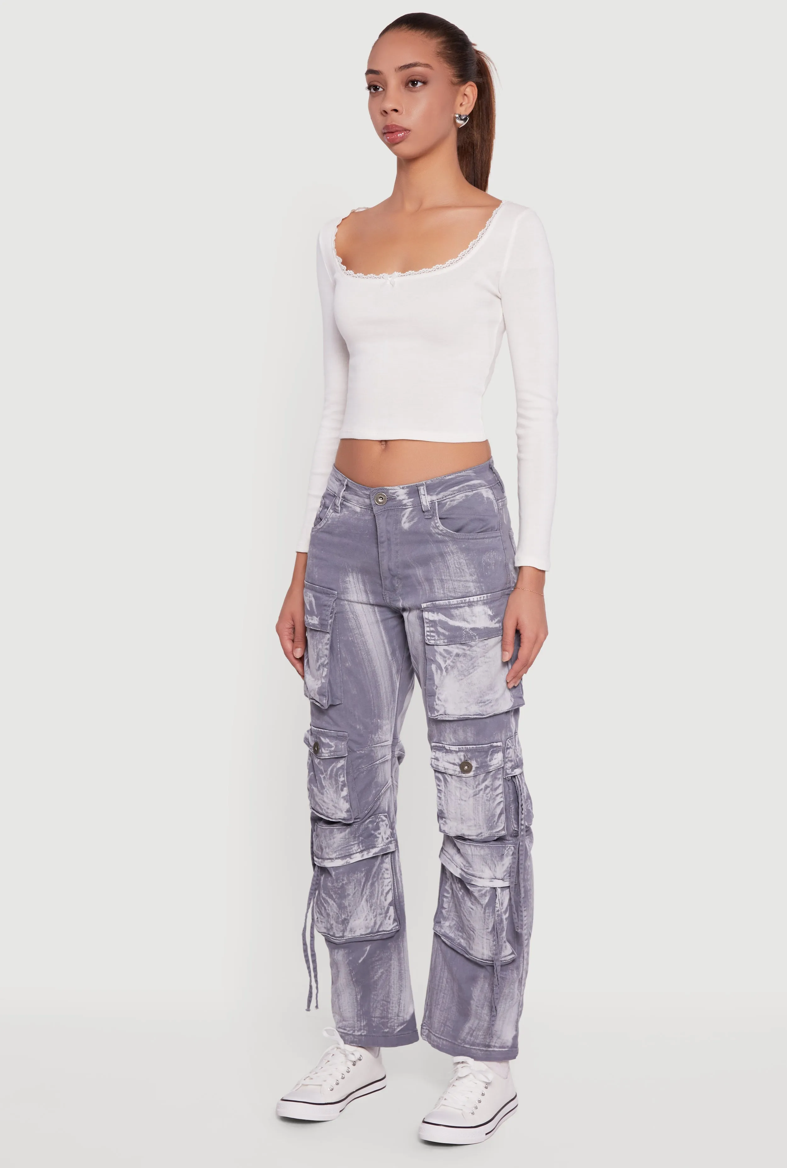 Acid Wash Straight Leg Utility Jeans sold by Rainbow product image thumbnail 3