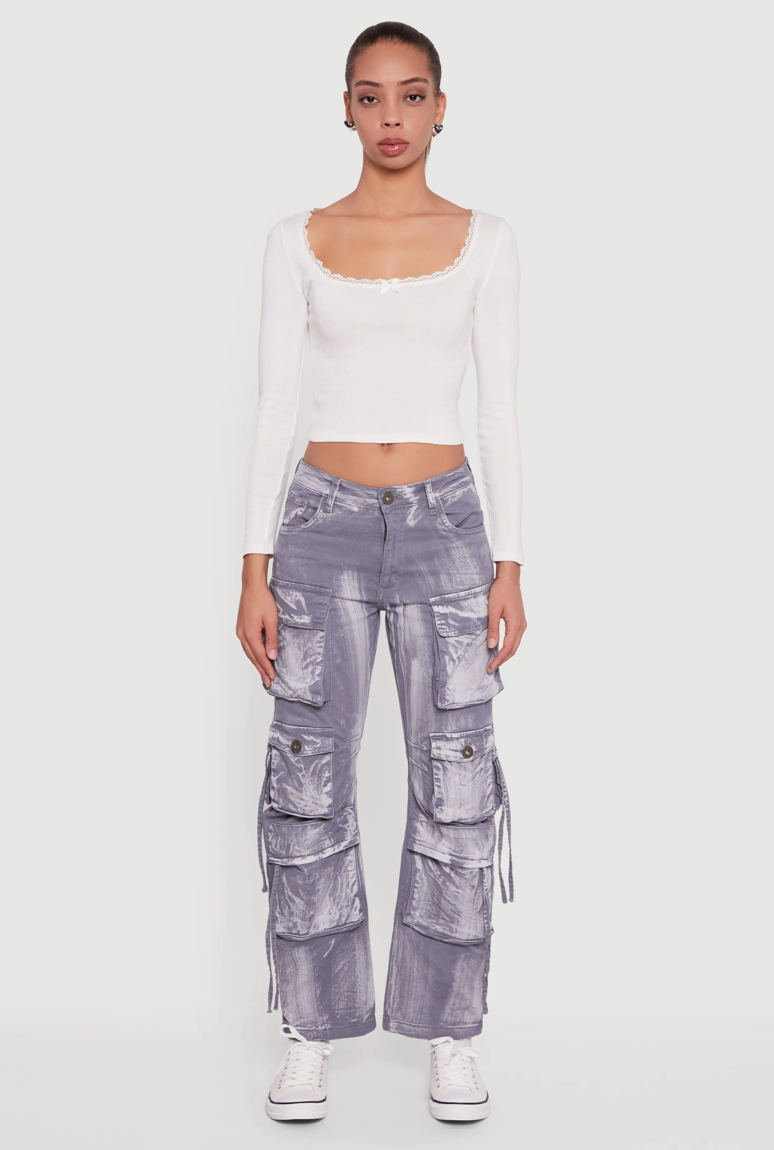 Acid Wash Straight Leg Utility Jeans sold by Rainbow product image thumbnail 2