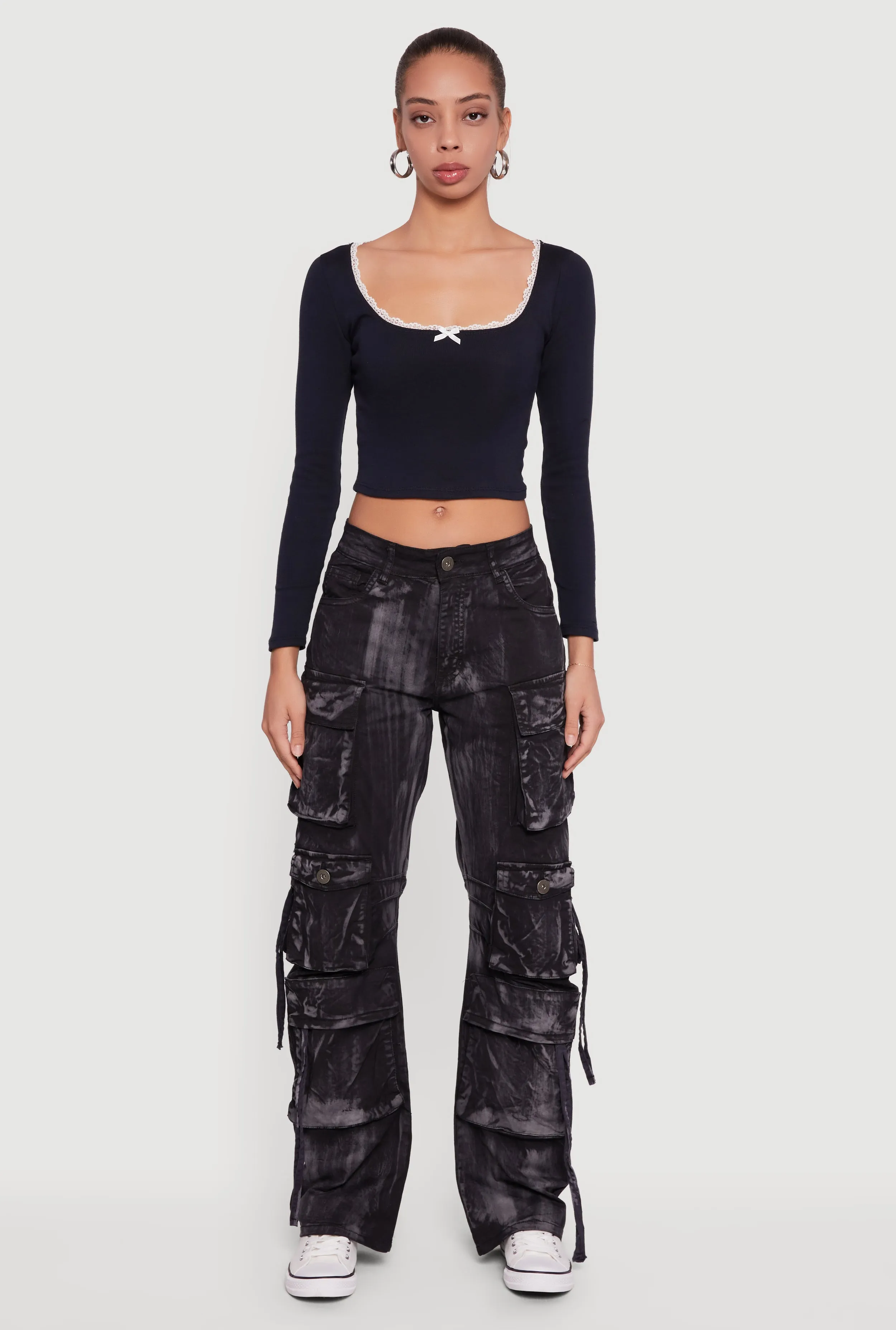 Acid Wash Straight Leg Utility Jeans sold by Rainbow product image thumbnail 2