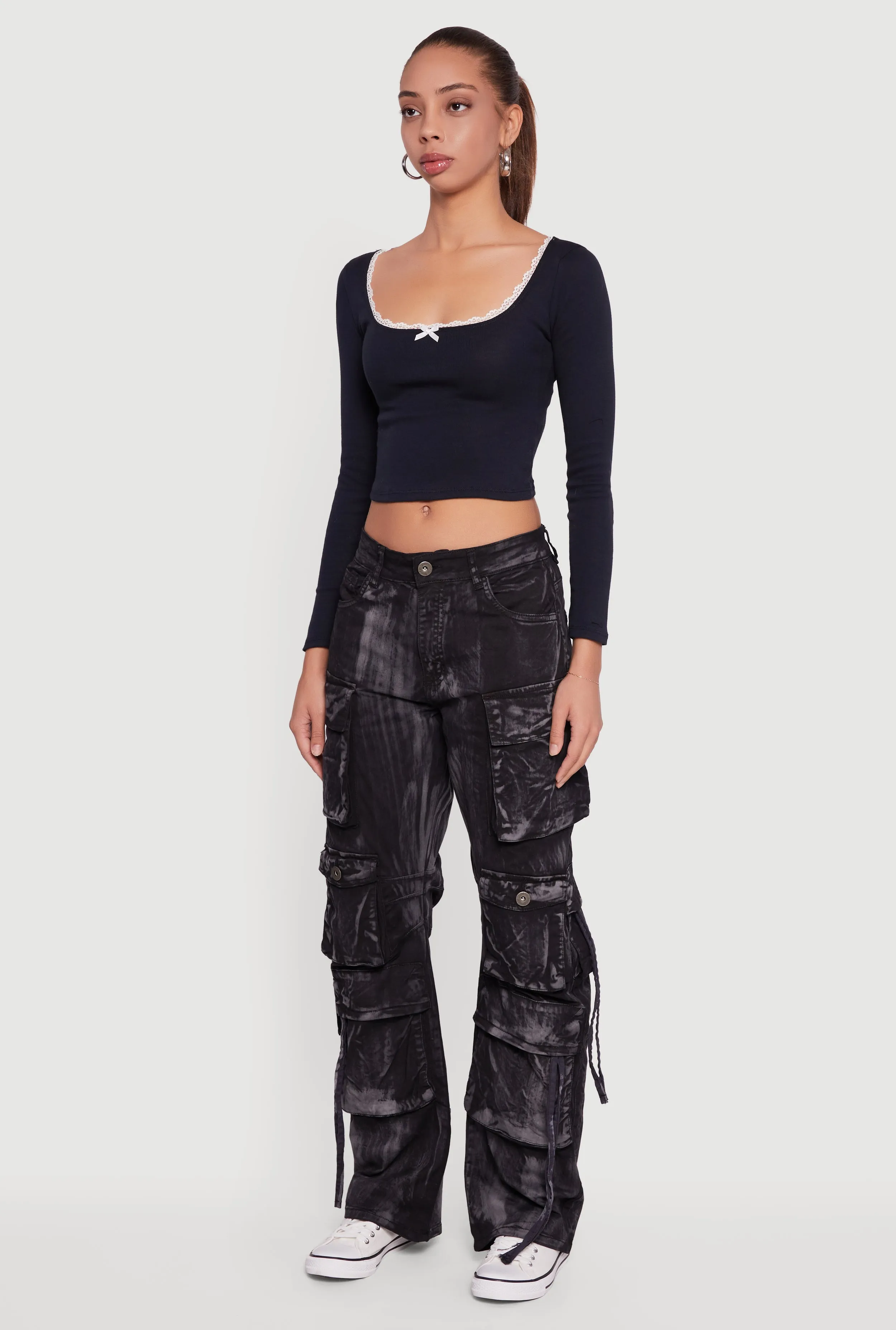 Acid Wash Straight Leg Utility Jeans sold by Rainbow product image thumbnail 3