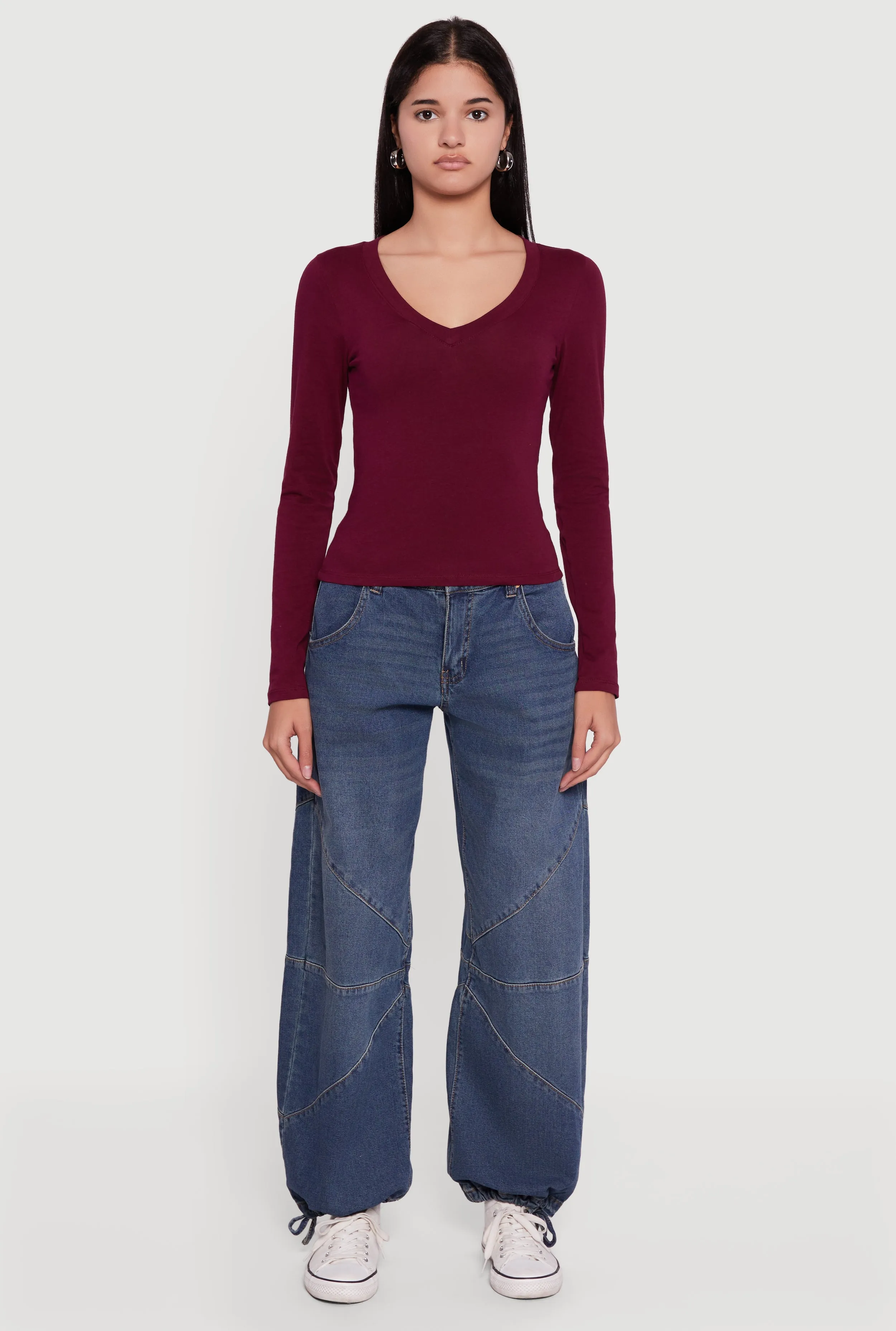 Long Sleeve V Neck T-Shirt sold by Rainbow product image thumbnail 3