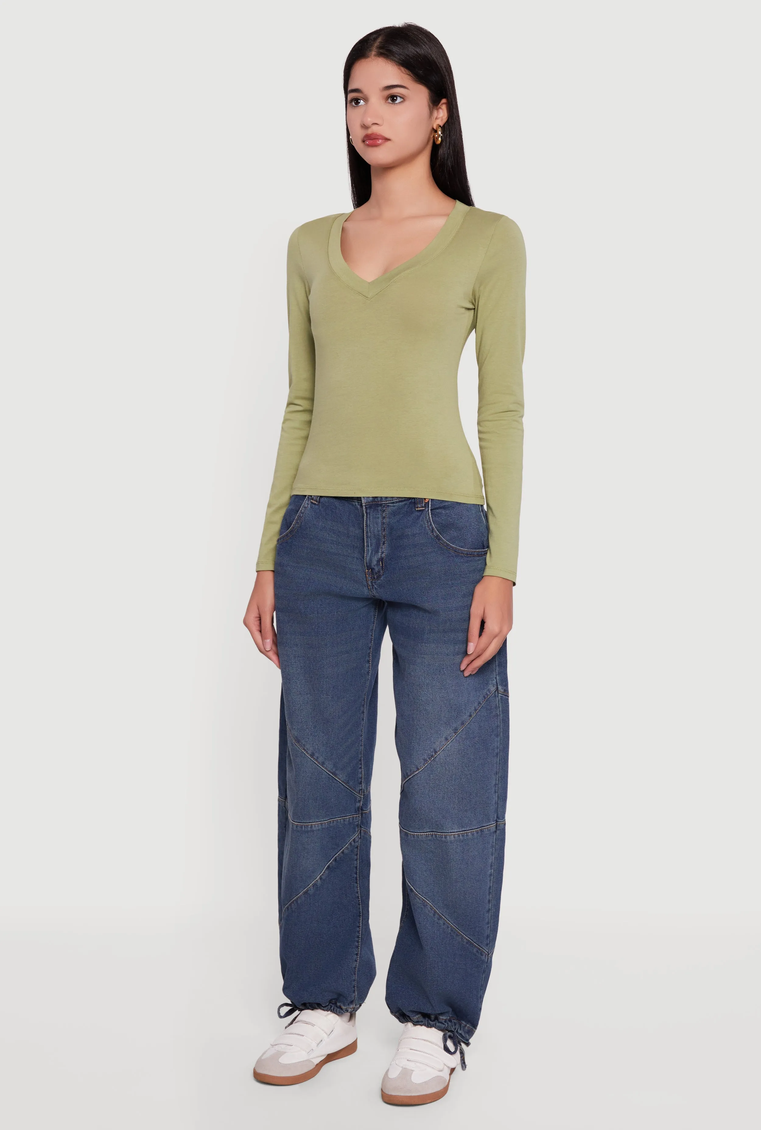 Long Sleeve V Neck T-Shirt sold by Rainbow product image thumbnail 5
