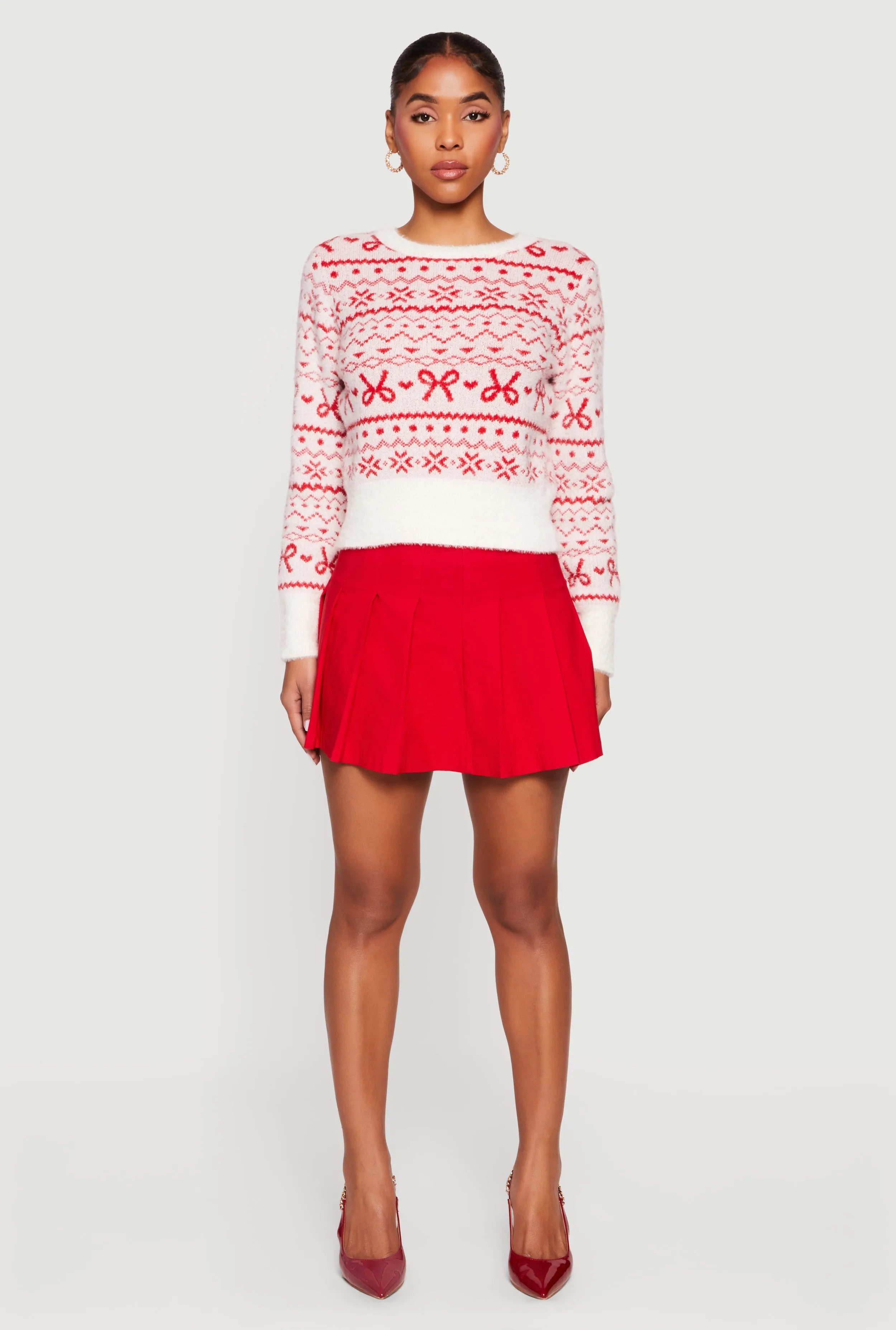 Holiday Patterned Eyelash Knit Sweater sold by Rainbow product image thumbnail 3