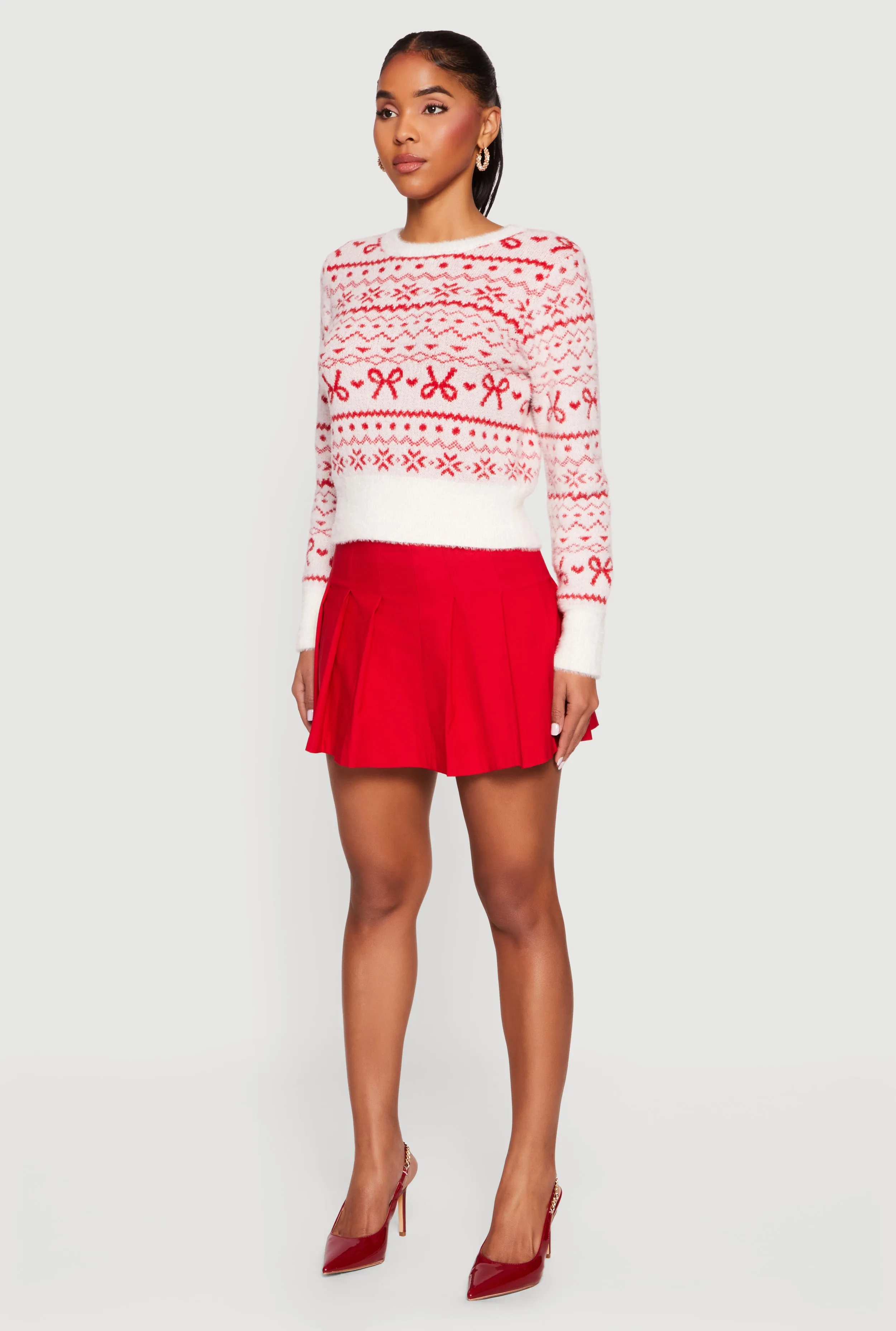 Holiday Patterned Eyelash Knit Sweater sold by Rainbow product image thumbnail 5