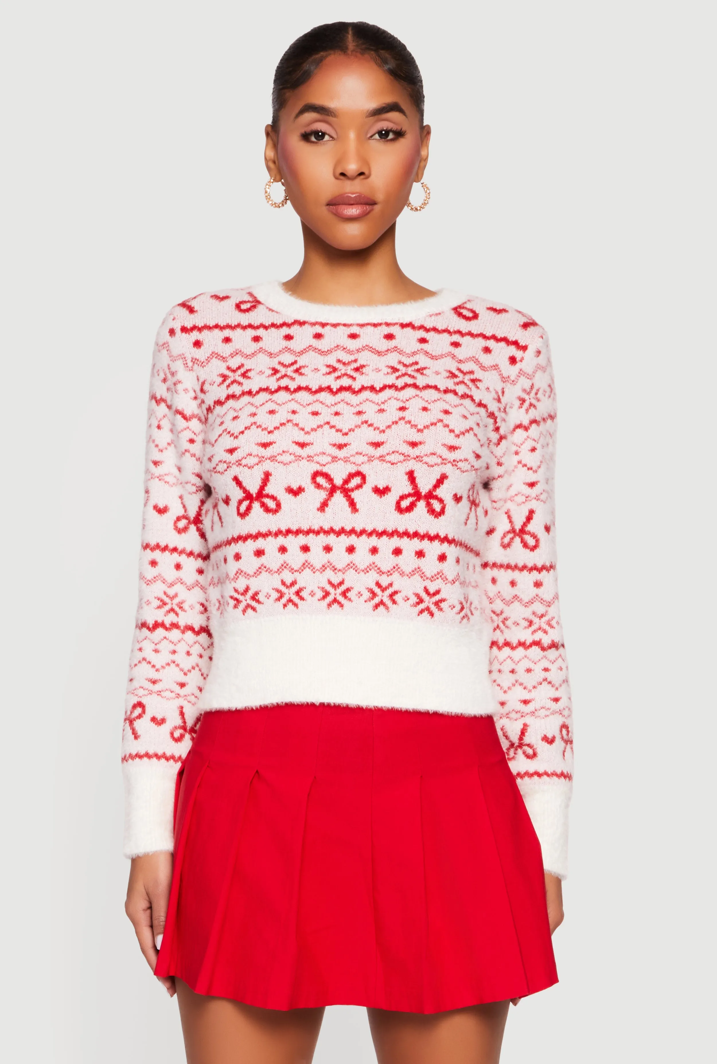 Holiday Patterned Eyelash Knit Sweater sold by Rainbow product image thumbnail 2