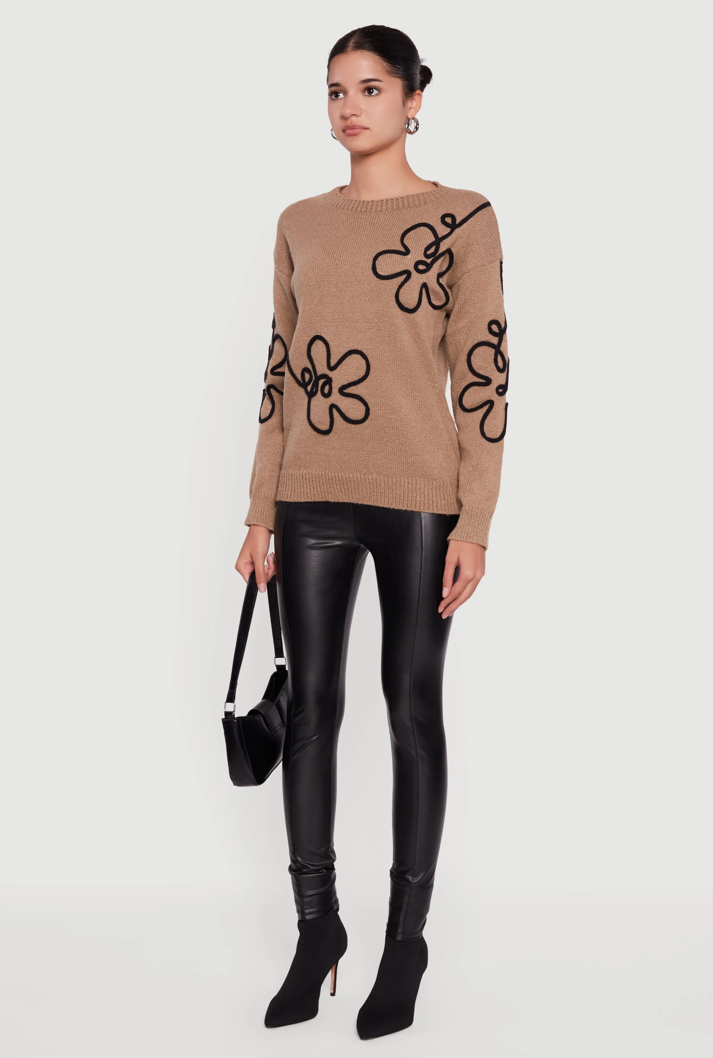 Drop Shoulder Floral Embroidered Sweater sold by Rainbow product image thumbnail 5
