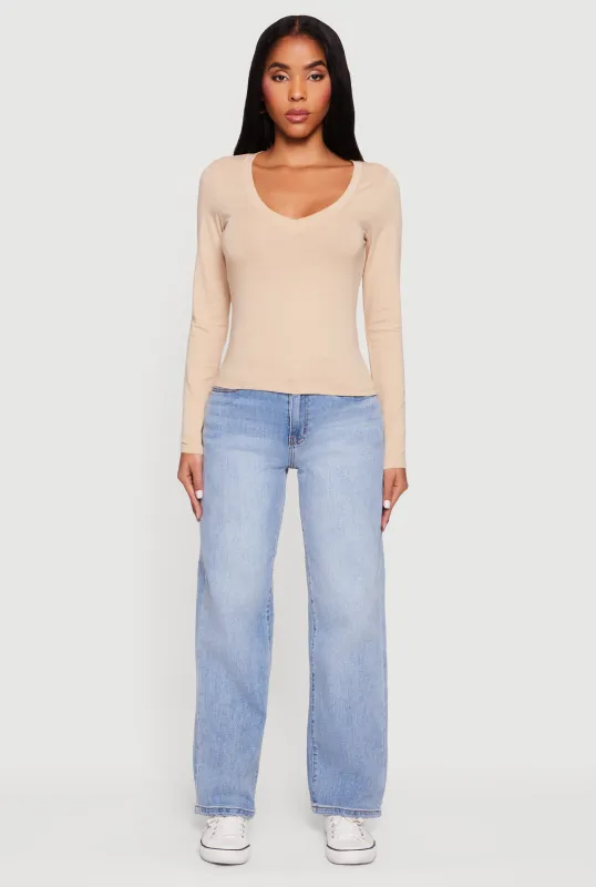 Long Sleeve V Neck T-Shirt sold by Rainbow