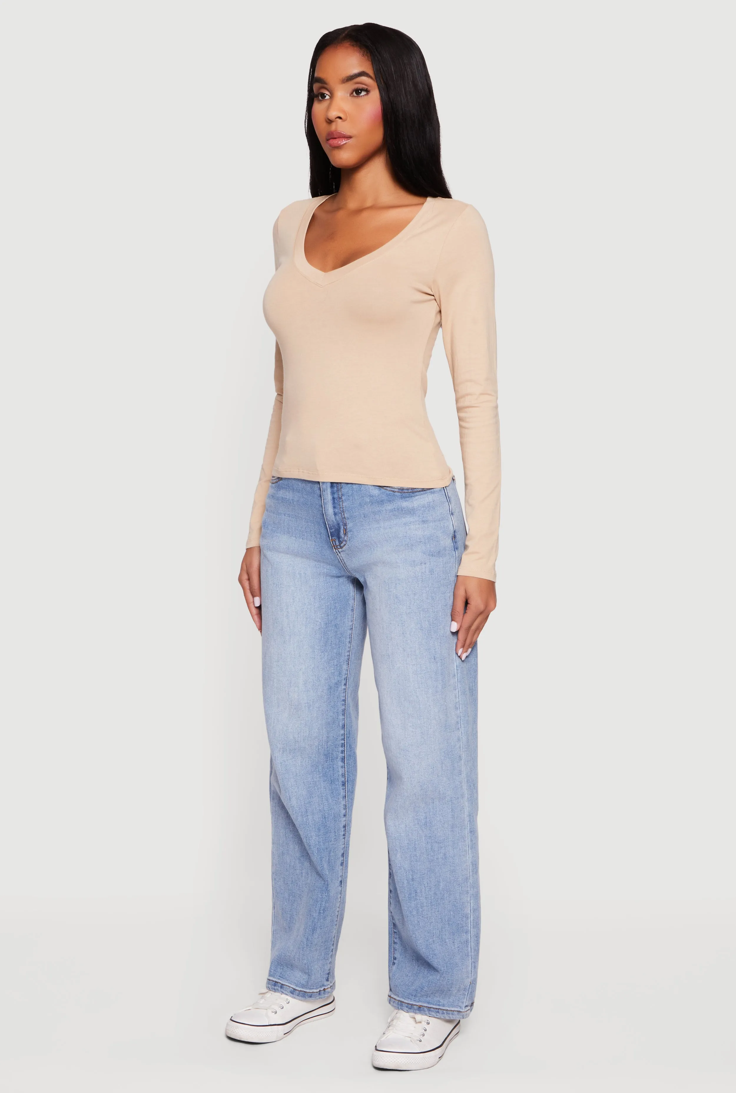 Long Sleeve V Neck T-Shirt sold by Rainbow product image thumbnail 5