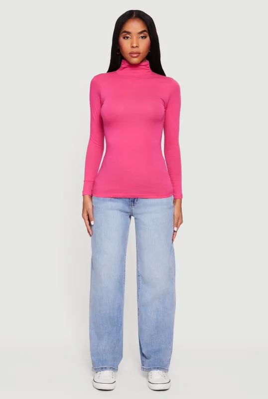 Long Sleeve Ruched Turtleneck Tee sold by Rainbow