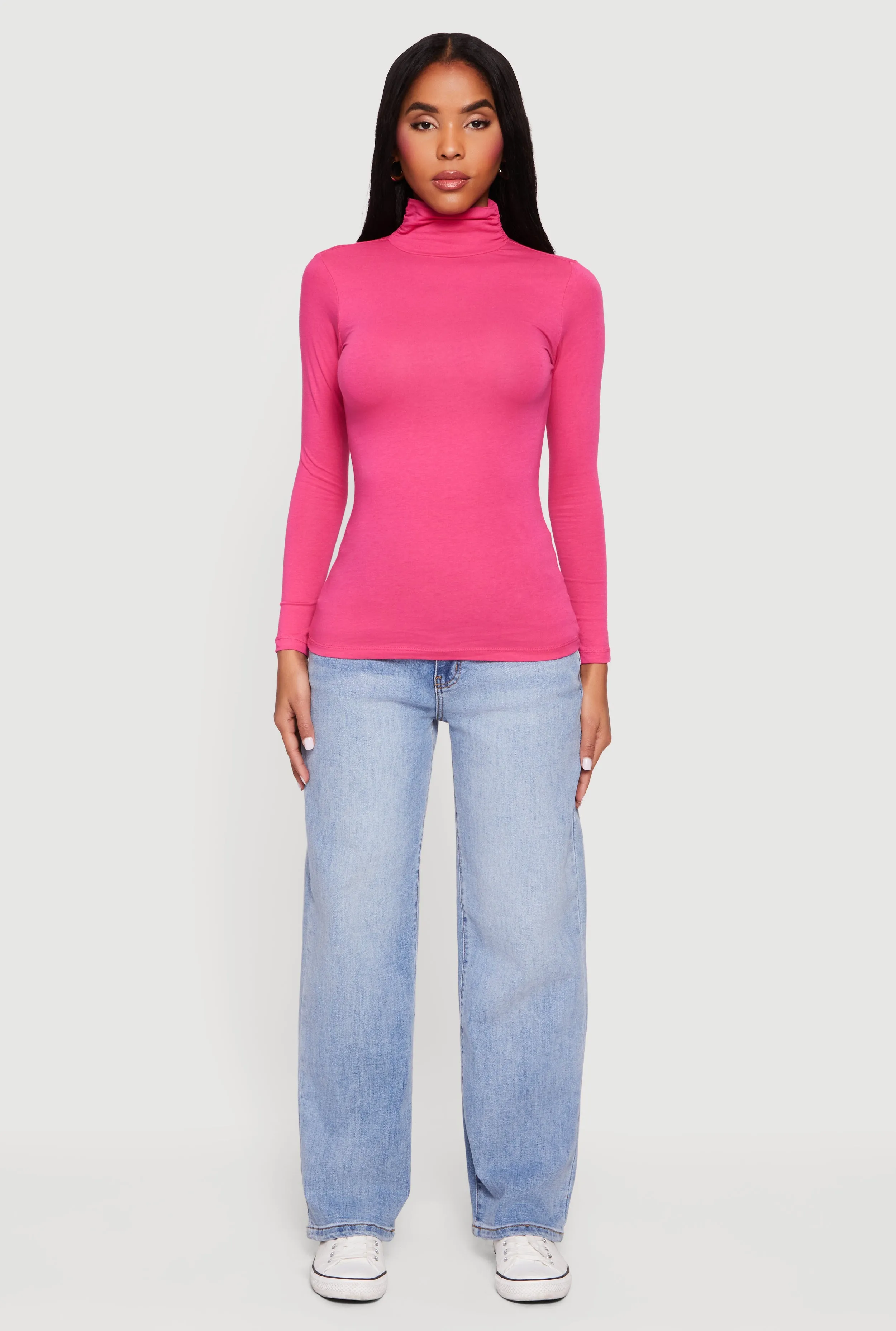 Long Sleeve Ruched Turtleneck Tee sold by Rainbow