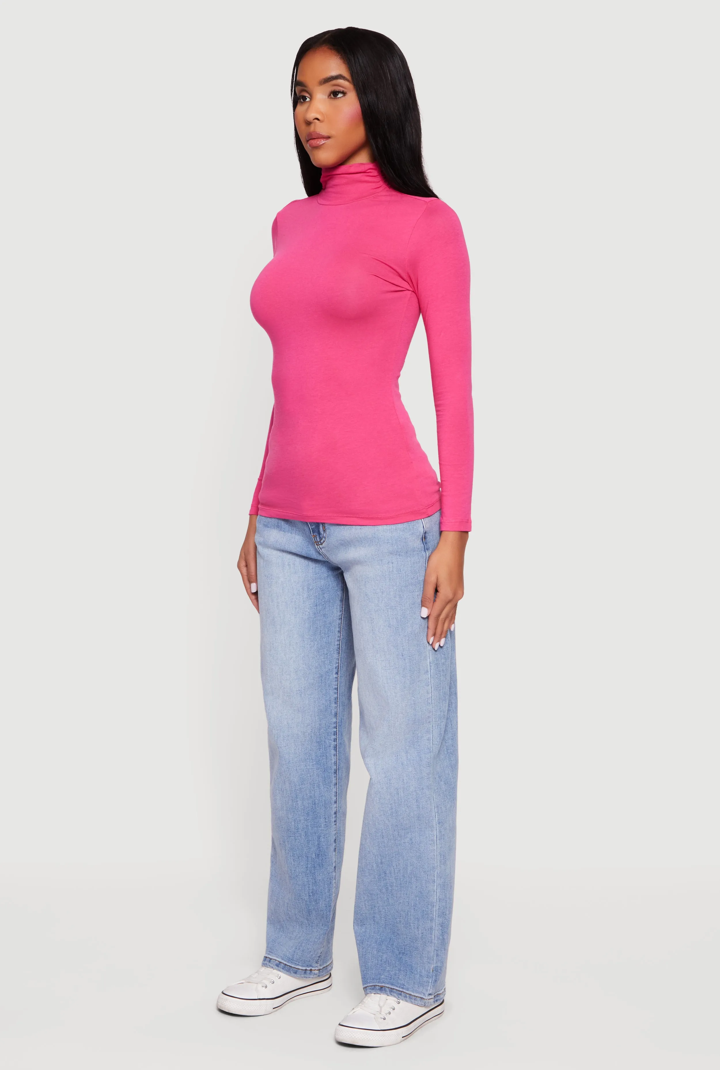 Long Sleeve Ruched Turtleneck Tee sold by Rainbow product image thumbnail 5