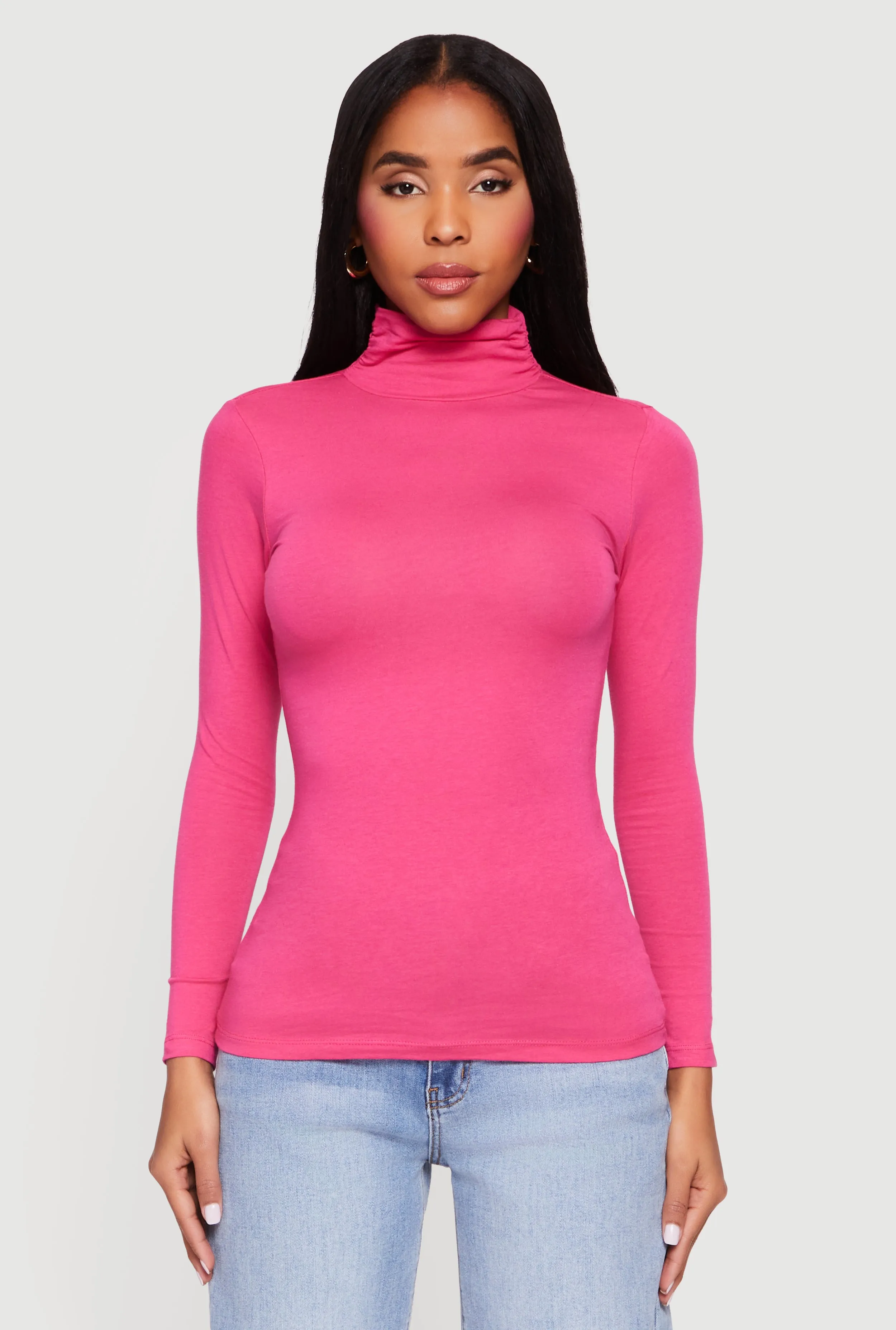 Long Sleeve Ruched Turtleneck Tee sold by Rainbow product image thumbnail 2