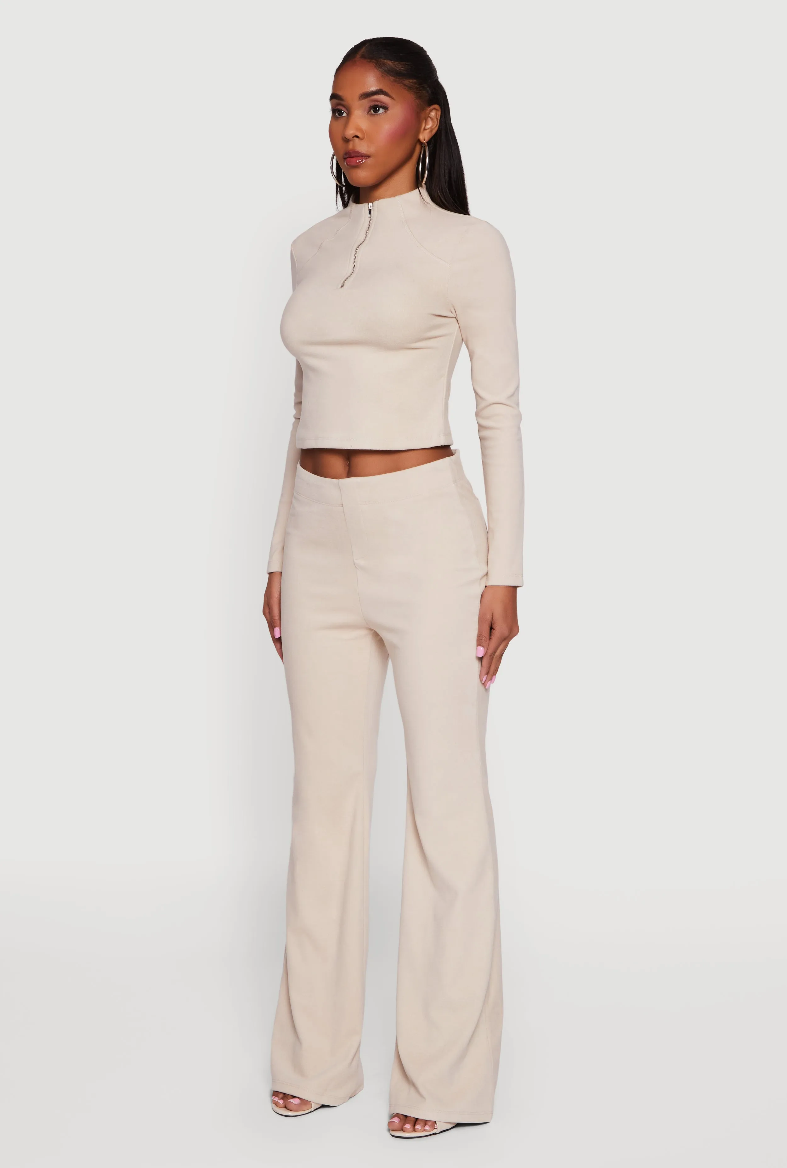 Brushed Rib Knit Long Sleeve Mock Neck Top sold by Rainbow product image thumbnail 5