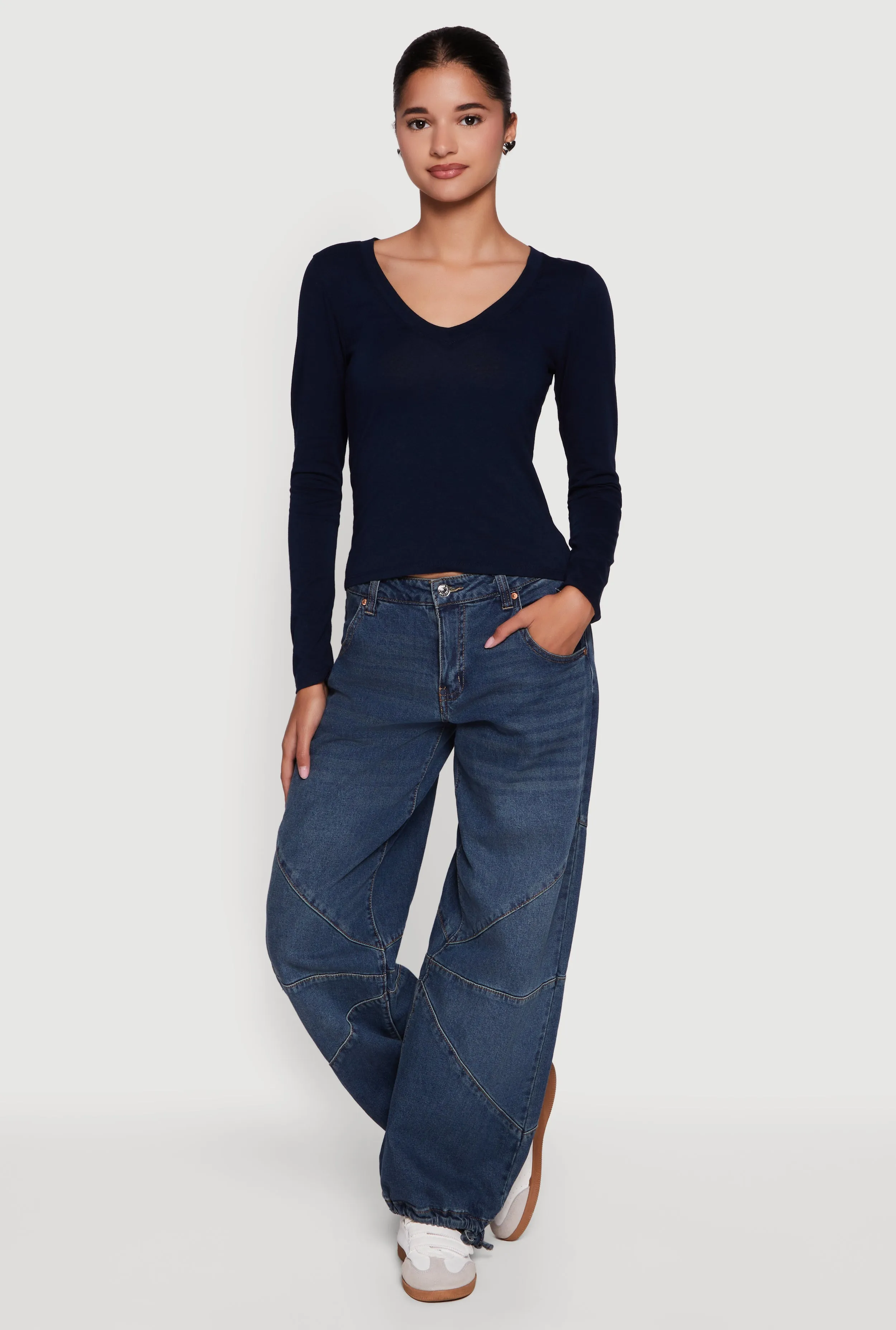 Long Sleeve V Neck T-Shirt sold by Rainbow