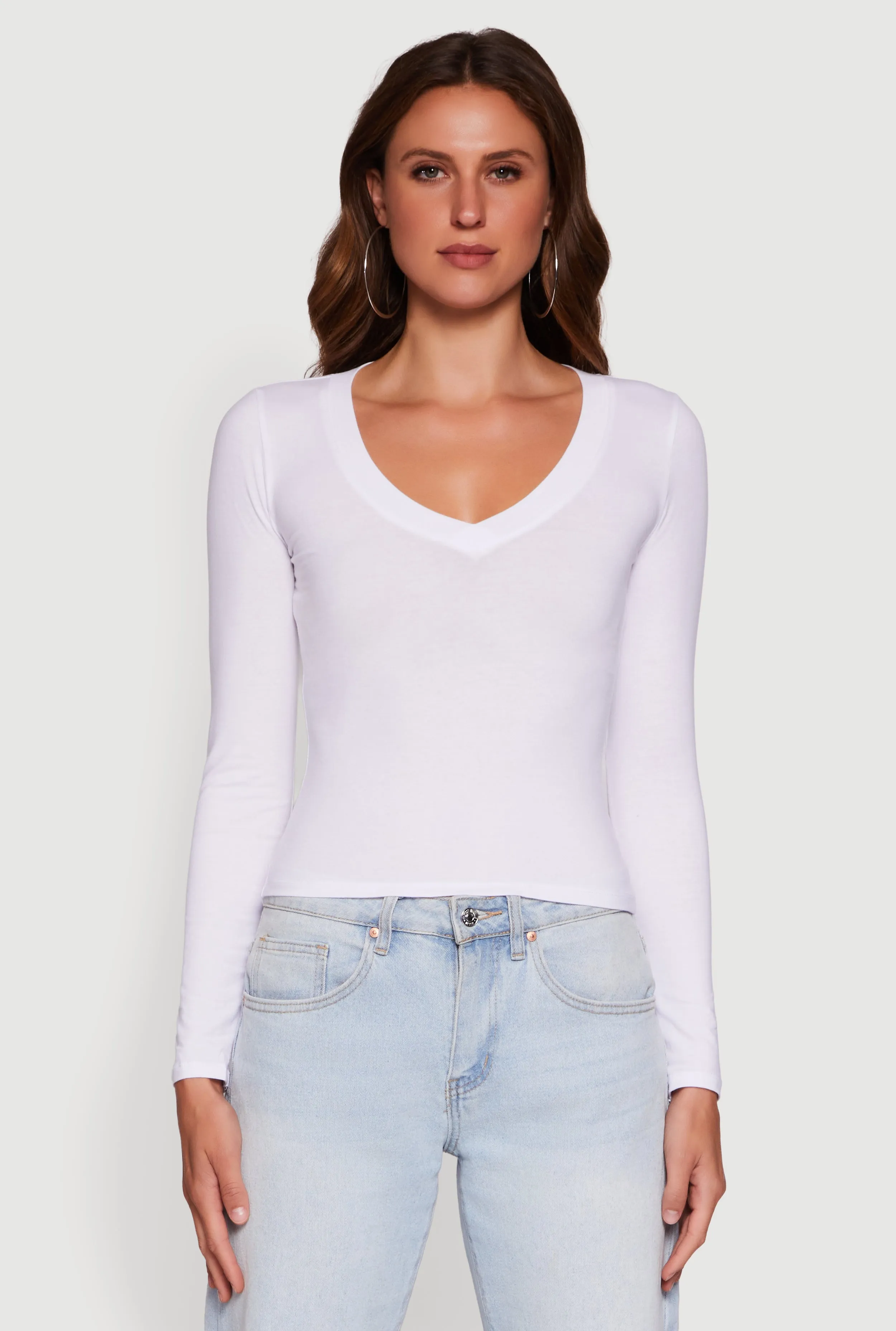 Long Sleeve V Neck T-Shirt sold by Rainbow product image thumbnail 2