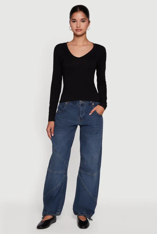 Long Sleeve V Neck T-Shirt sold by Rainbow