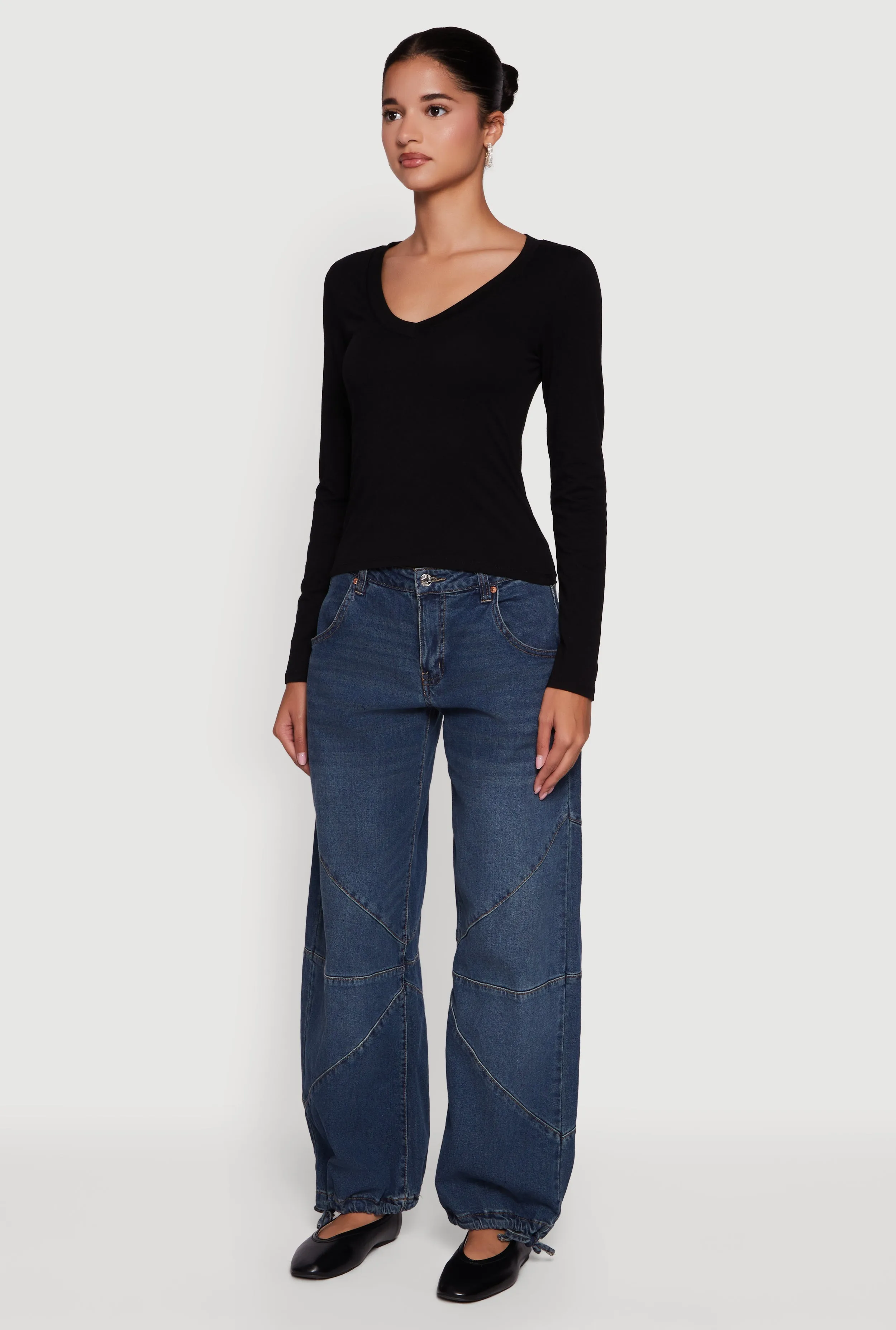 Long Sleeve V Neck T-Shirt sold by Rainbow product image thumbnail 5