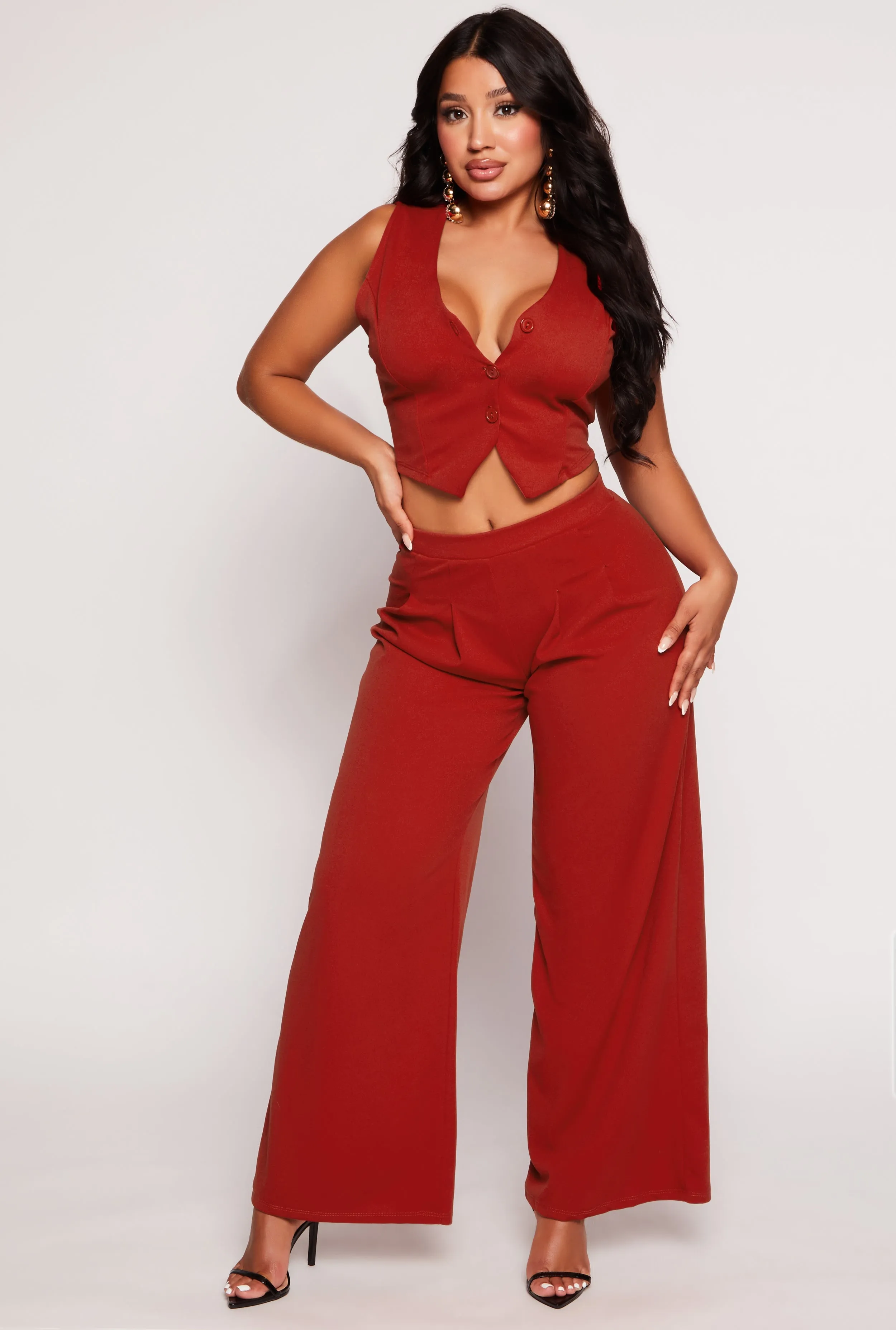 Pleated Detail Wide Leg Dress Pants sold by Rainbow product image thumbnail 3