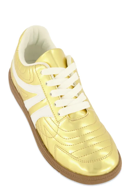 Quilted Lace Up Sneakers sold by Rainbow