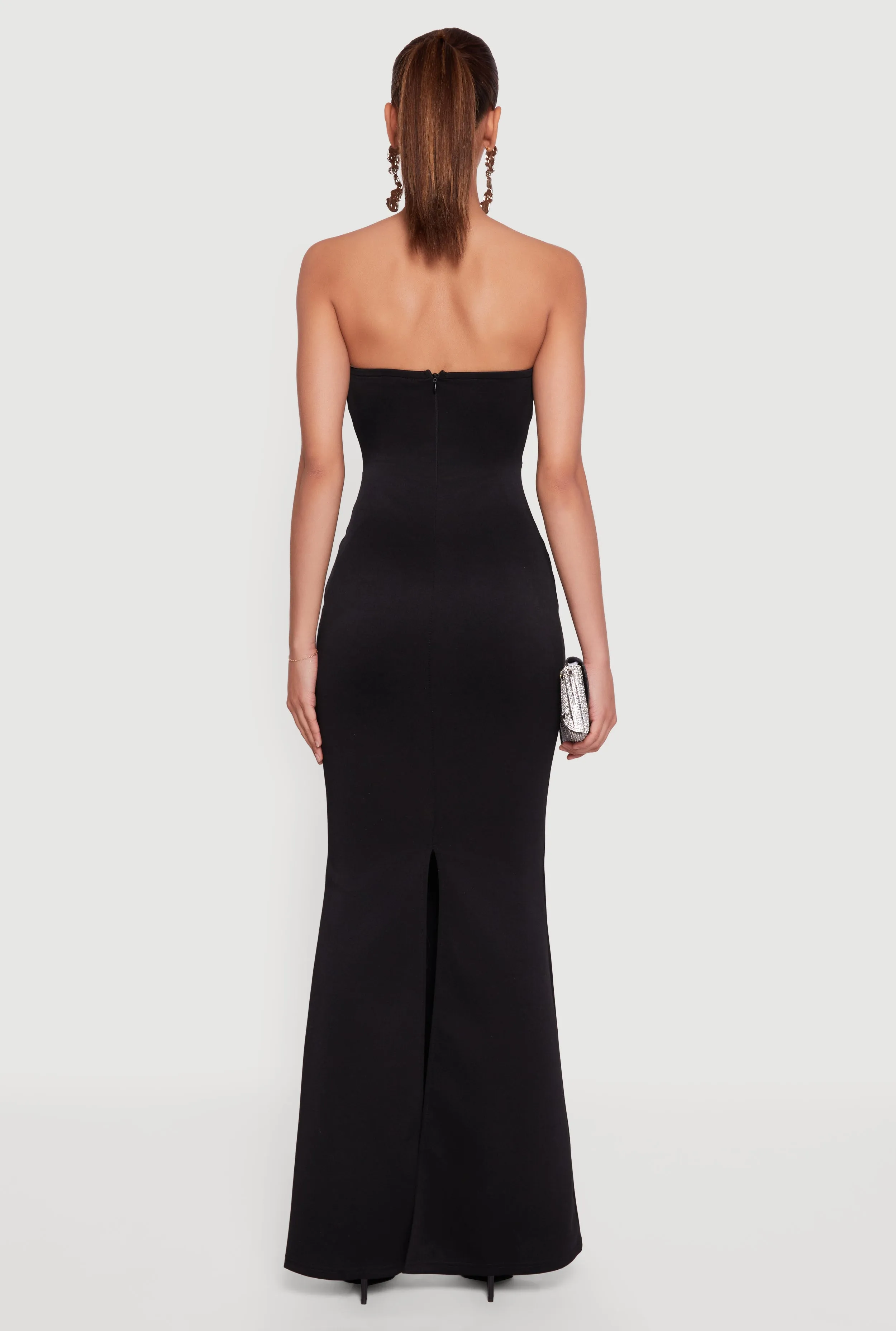 Rhinestone Plunge Trim Detail Mermaid Dress sold by Rainbow product image thumbnail 5