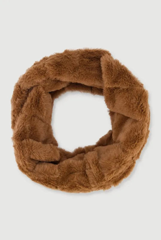 Ribbed Knit Faux Fur Neck Warmer sold by Rainbow