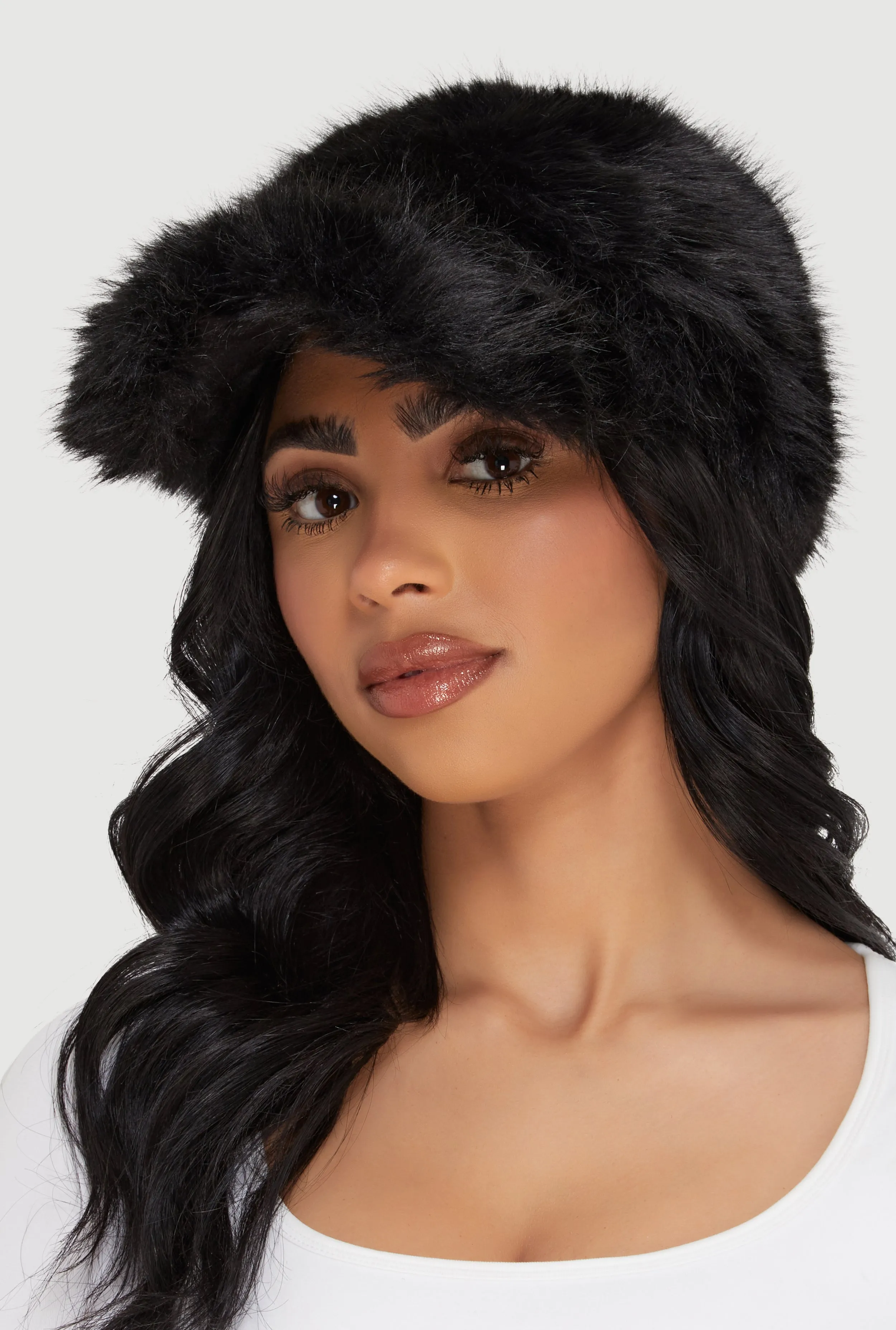 Velcro Strap Faux Fur Baseball Cap sold by Rainbow product image thumbnail 2