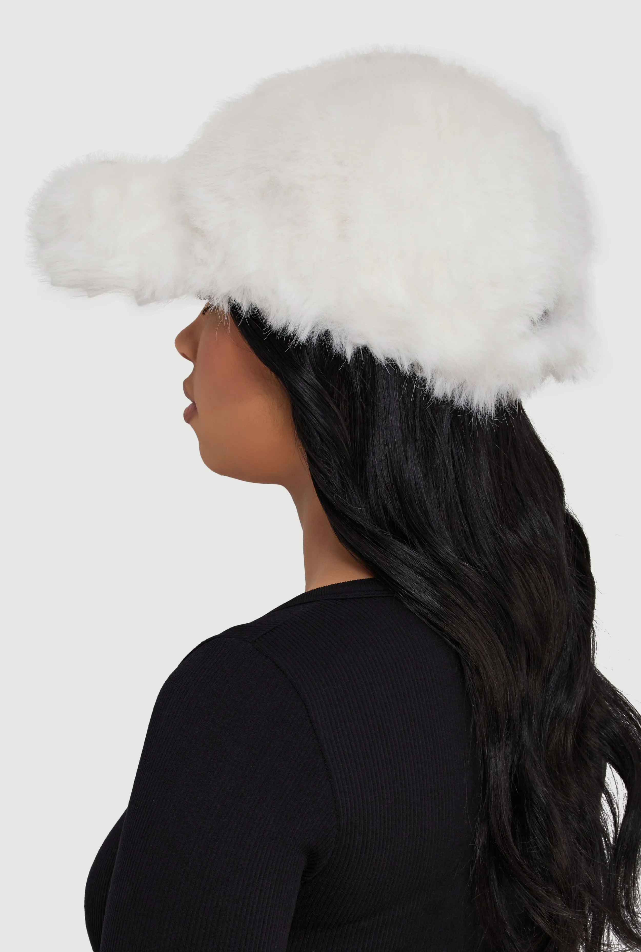 Velcro Strap Faux Fur Baseball Cap sold by Rainbow product image thumbnail 3