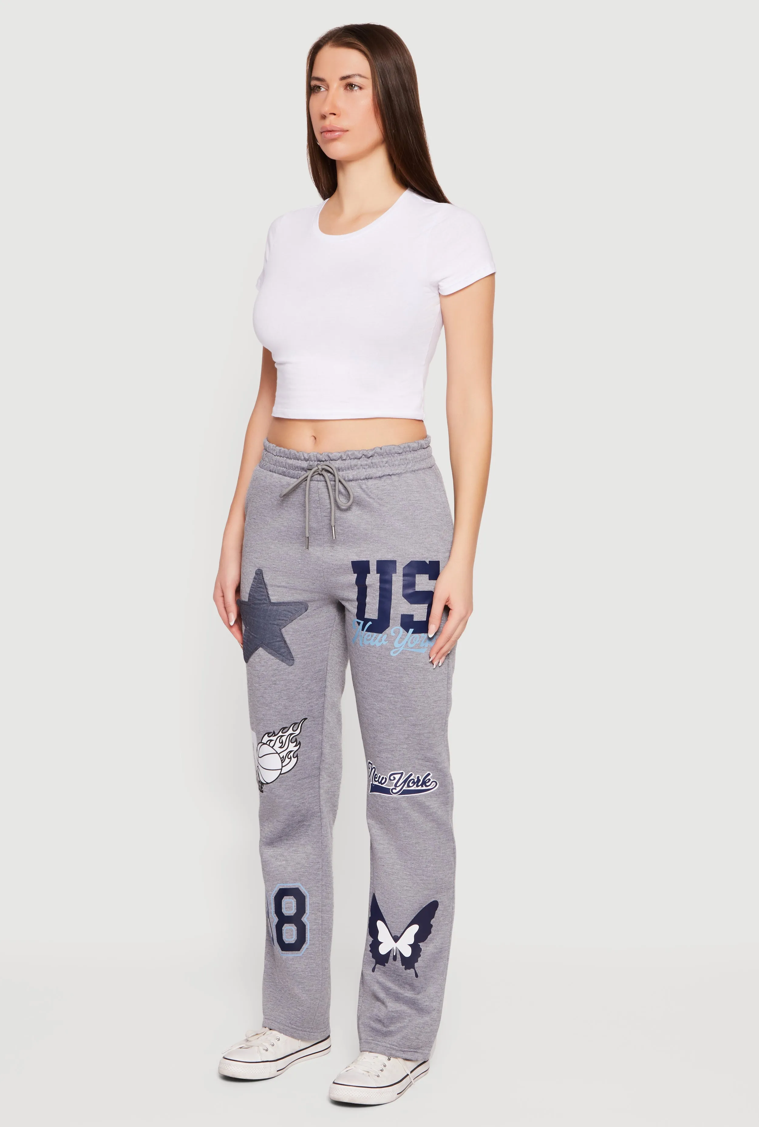 Mid Rise Assorted Patch Graphic Sweatpants sold by Rainbow product image thumbnail 3