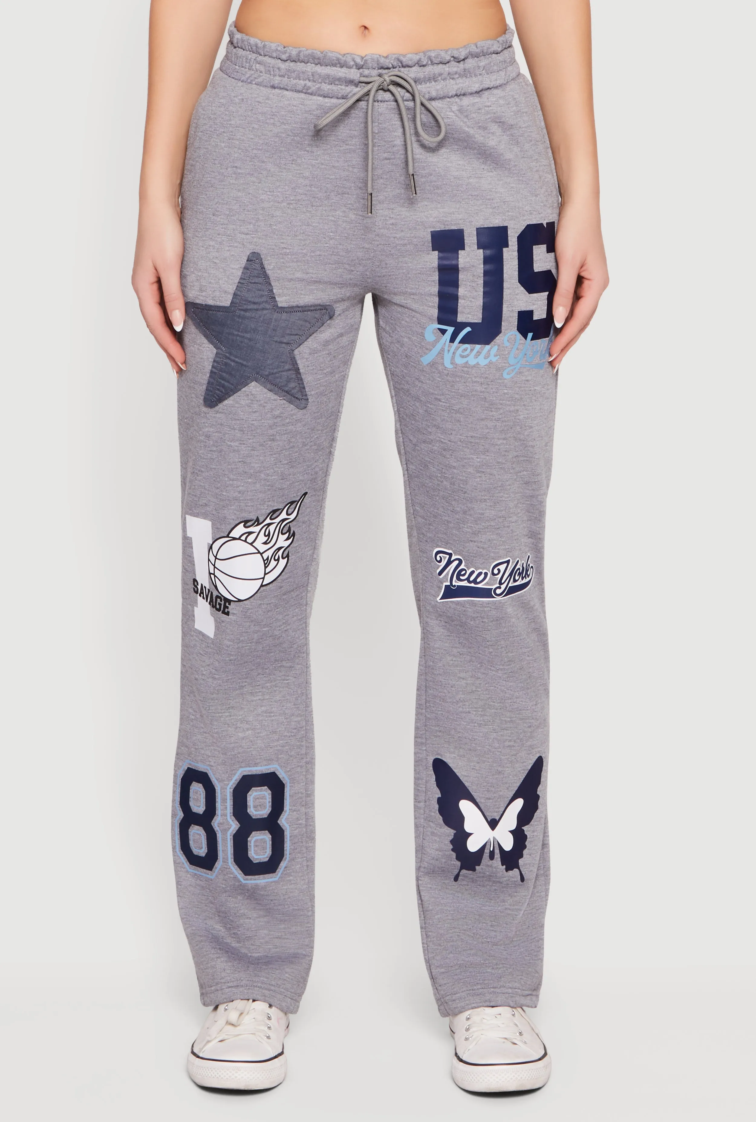 Mid Rise Assorted Patch Graphic Sweatpants sold by Rainbow product image thumbnail 5