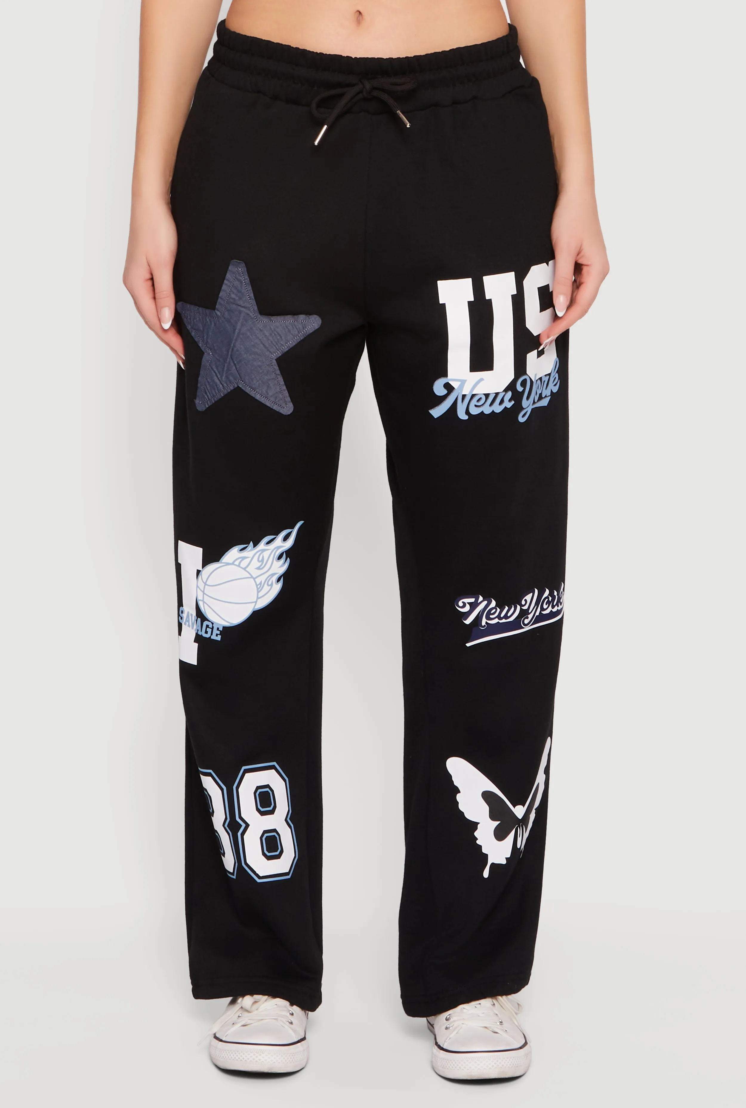Mid Rise Assorted Patch Graphic Sweatpants sold by Rainbow product image thumbnail 5