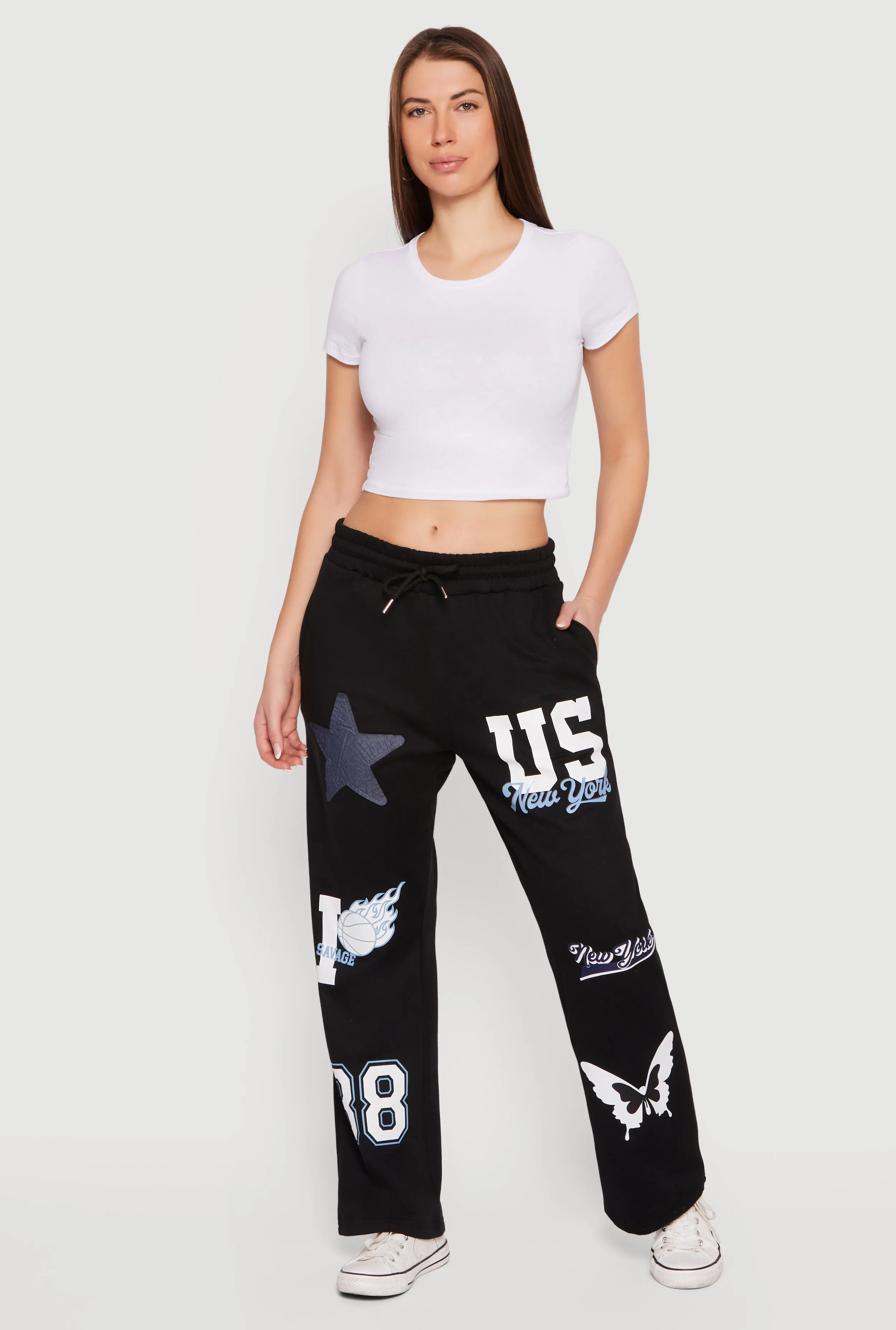 Mid Rise Assorted Patch Graphic Sweatpants sold by Rainbow product image thumbnail 2