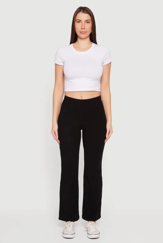 Brushed Ribbed Knit Straight Leg Pants sold by Rainbow