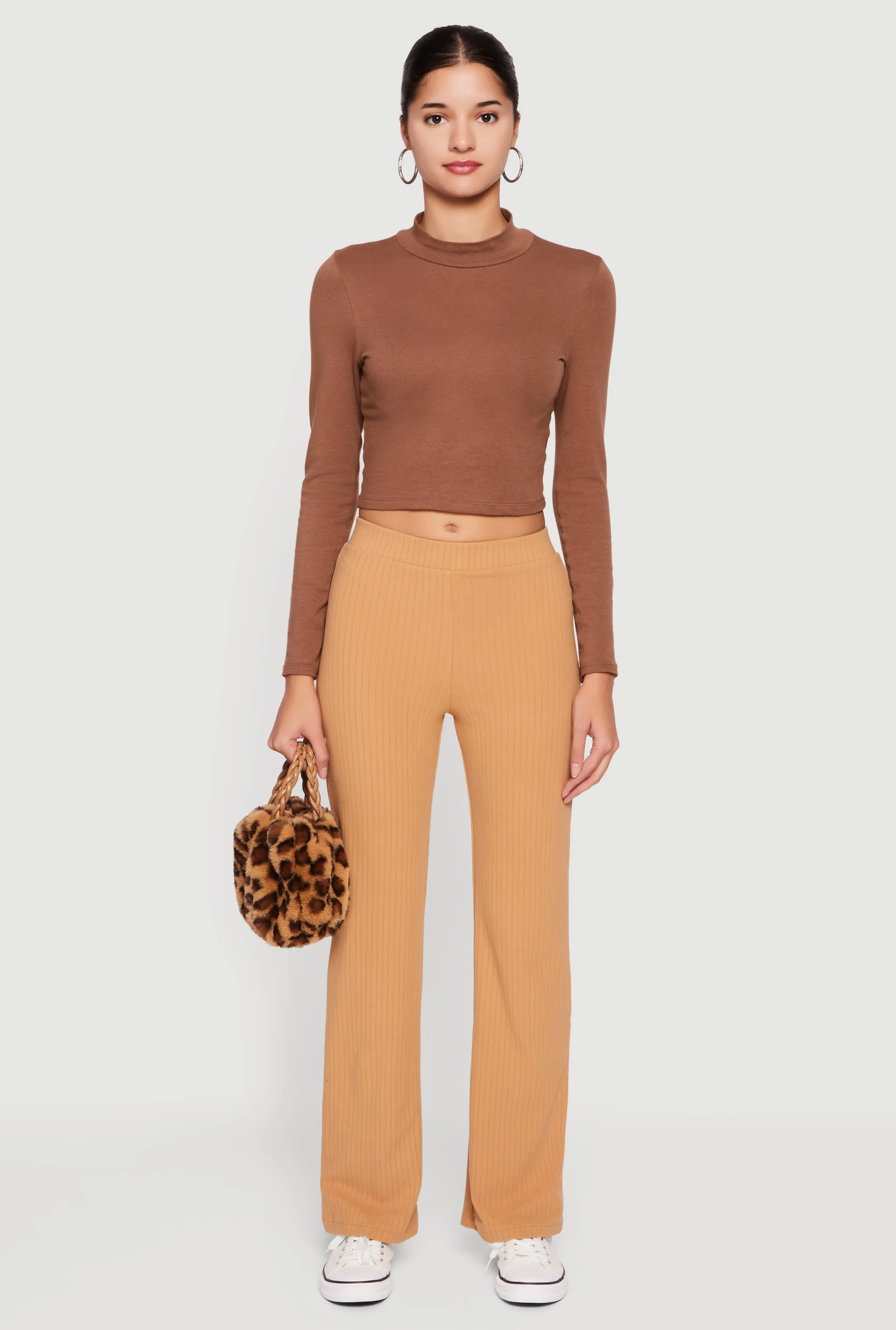 Brushed Ribbed Knit Straight Leg Pants sold by Rainbow product image thumbnail 4