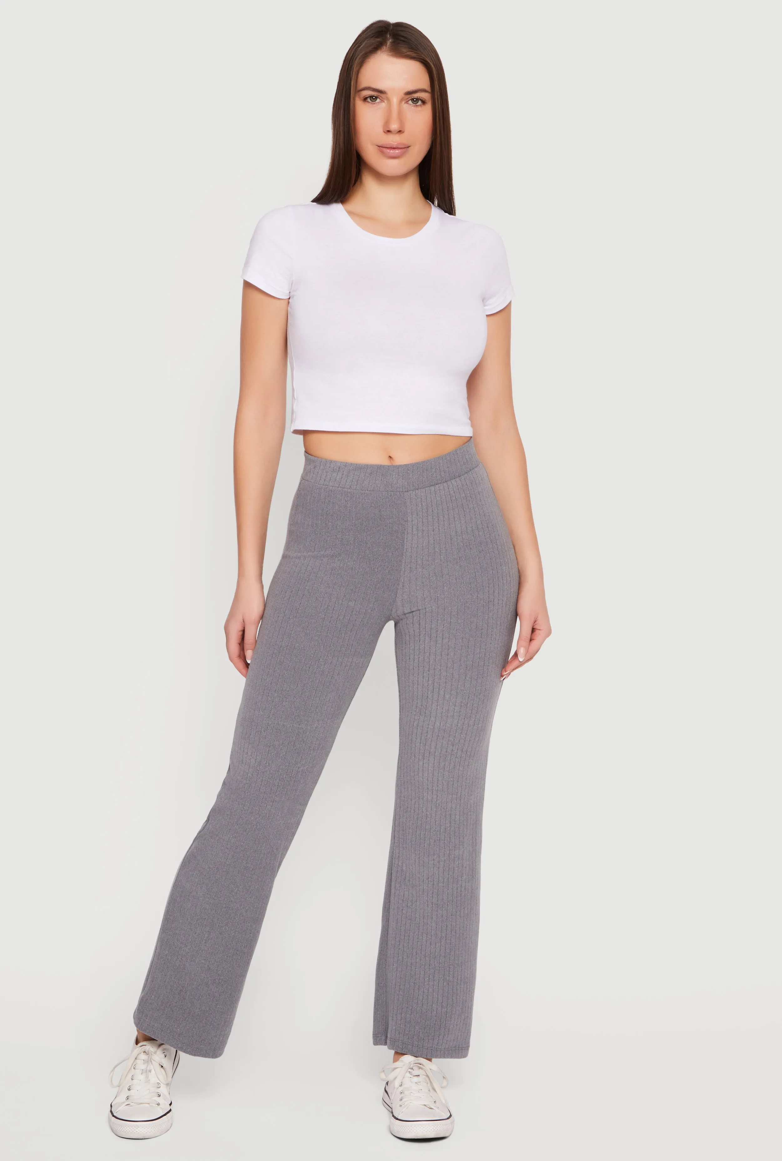 Brushed Ribbed Knit Straight Leg Pants sold by Rainbow product image thumbnail 2