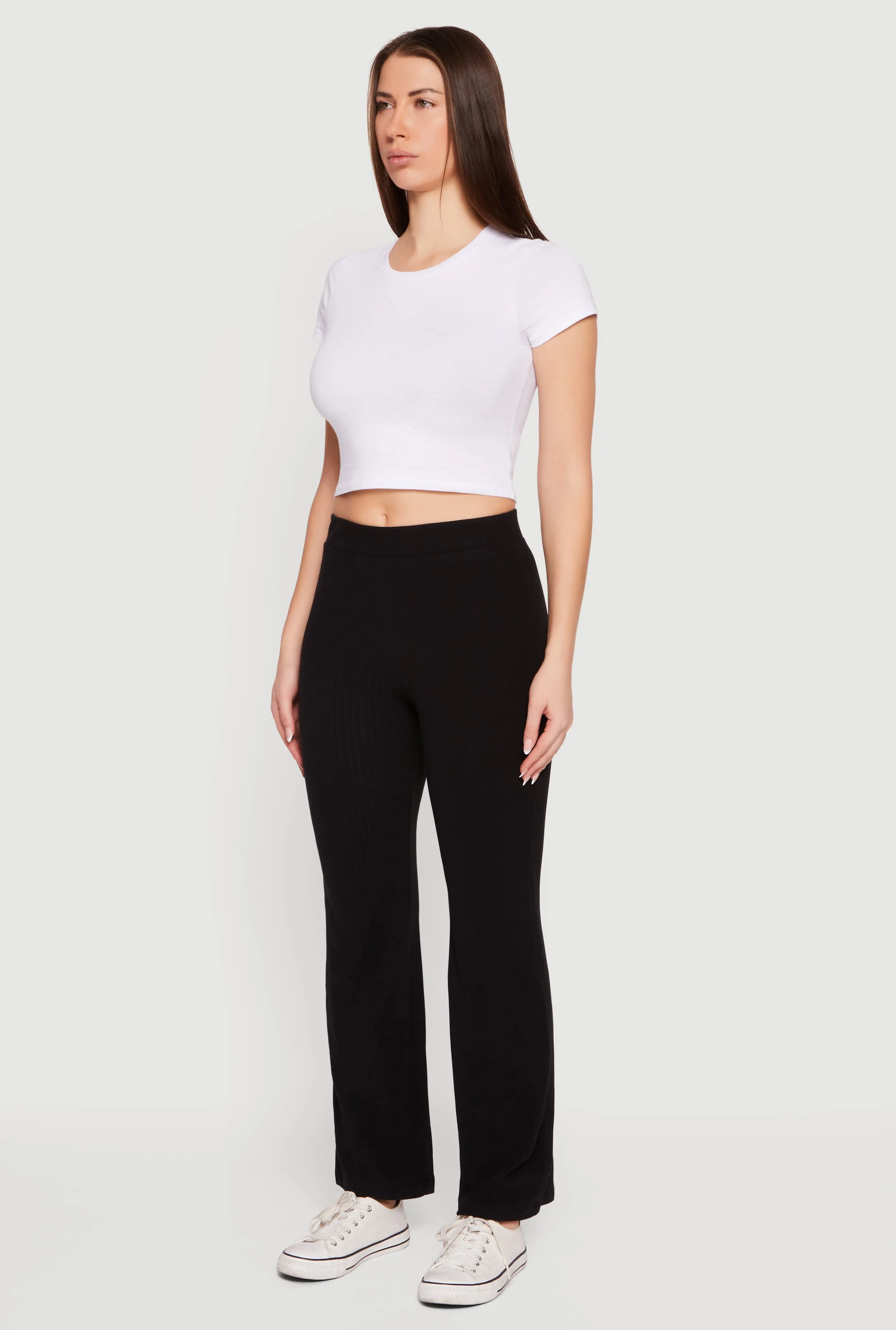 Brushed Ribbed Knit Straight Leg Pants sold by Rainbow product image thumbnail 3