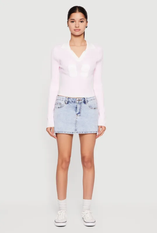 Chenille 89 Patch Graphic Varsity Stripe Sweater sold by Rainbow