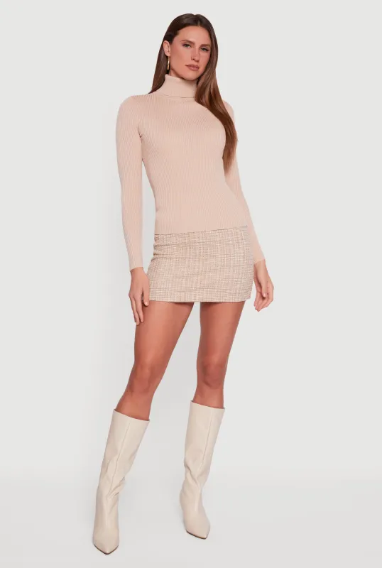 Rib Knit Long Sleeve Turtleneck Top sold by Rainbow