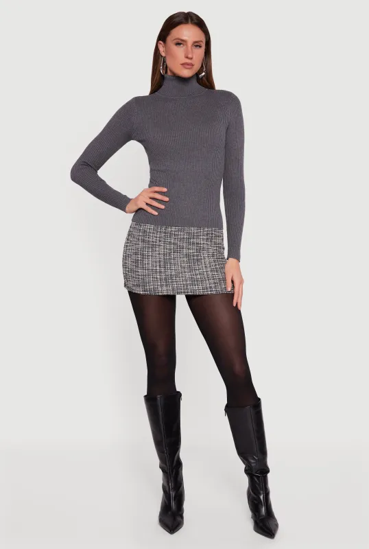 Rib Knit Long Sleeve Turtleneck Top sold by Rainbow