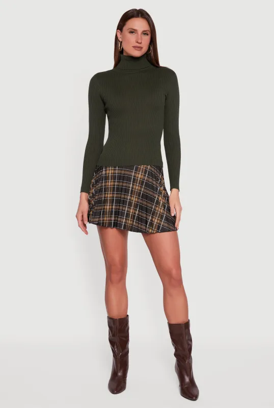 Rib Knit Long Sleeve Turtleneck Top sold by Rainbow