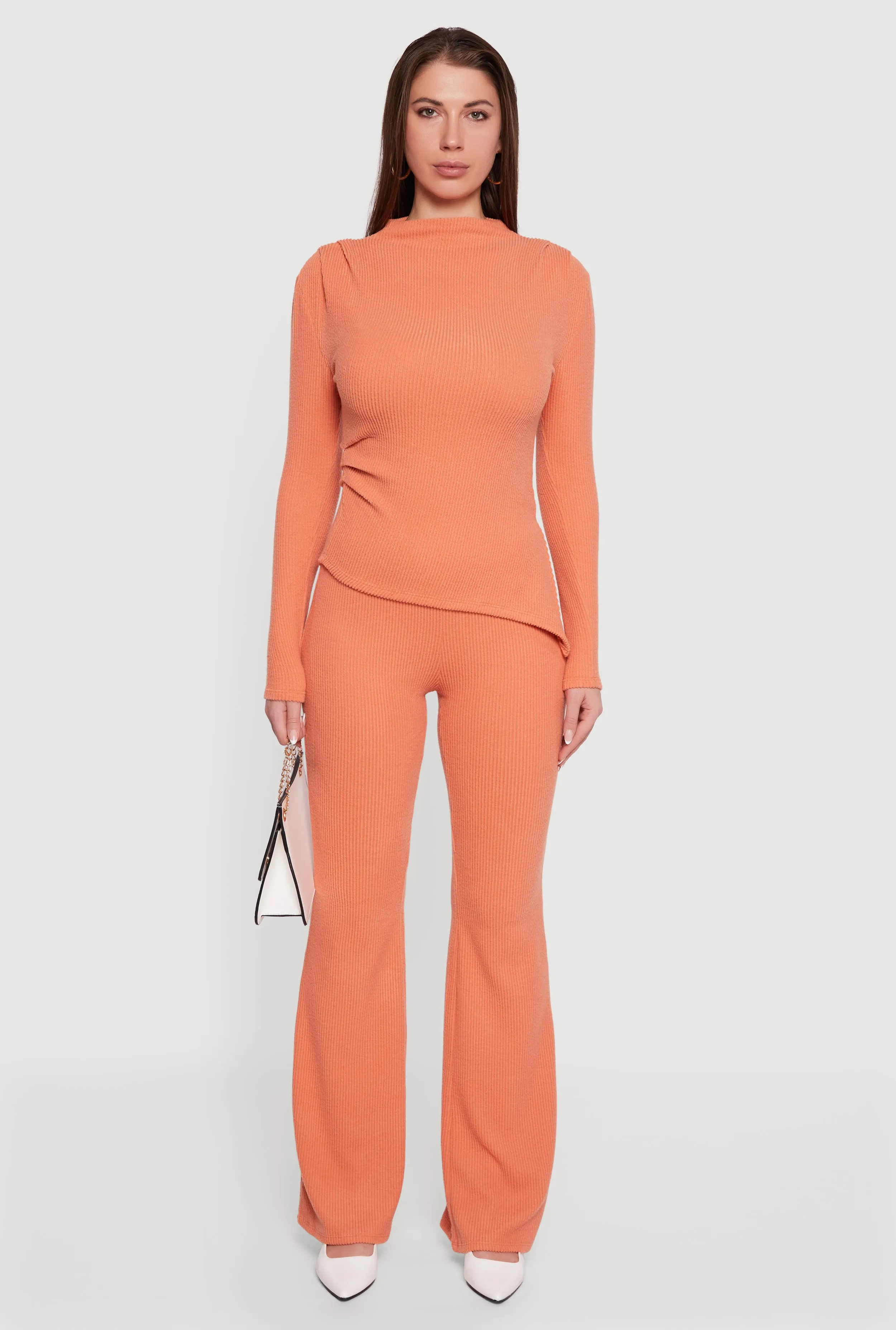 Brushed Rib Knit Pull On Flare Pants sold by Rainbow product image thumbnail 2