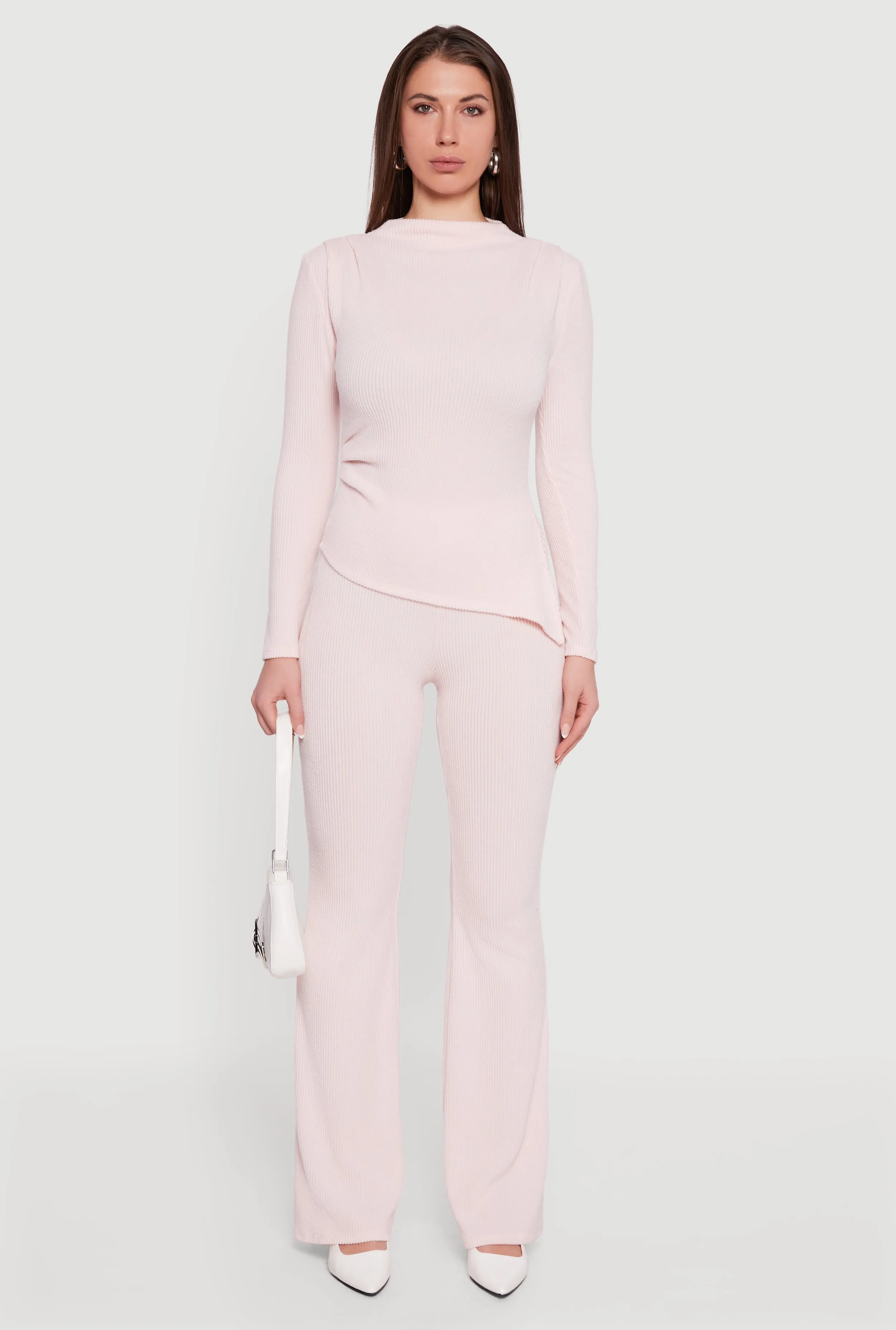 Brushed Rib Knit Pull On Flare Pants sold by Rainbow product image thumbnail 2