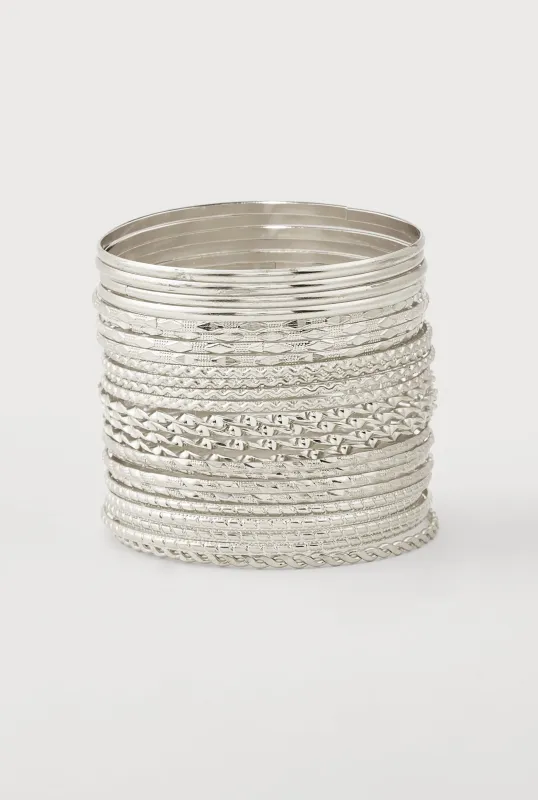 Assorted Metallic Bangles Set of 25 sold by Rainbow