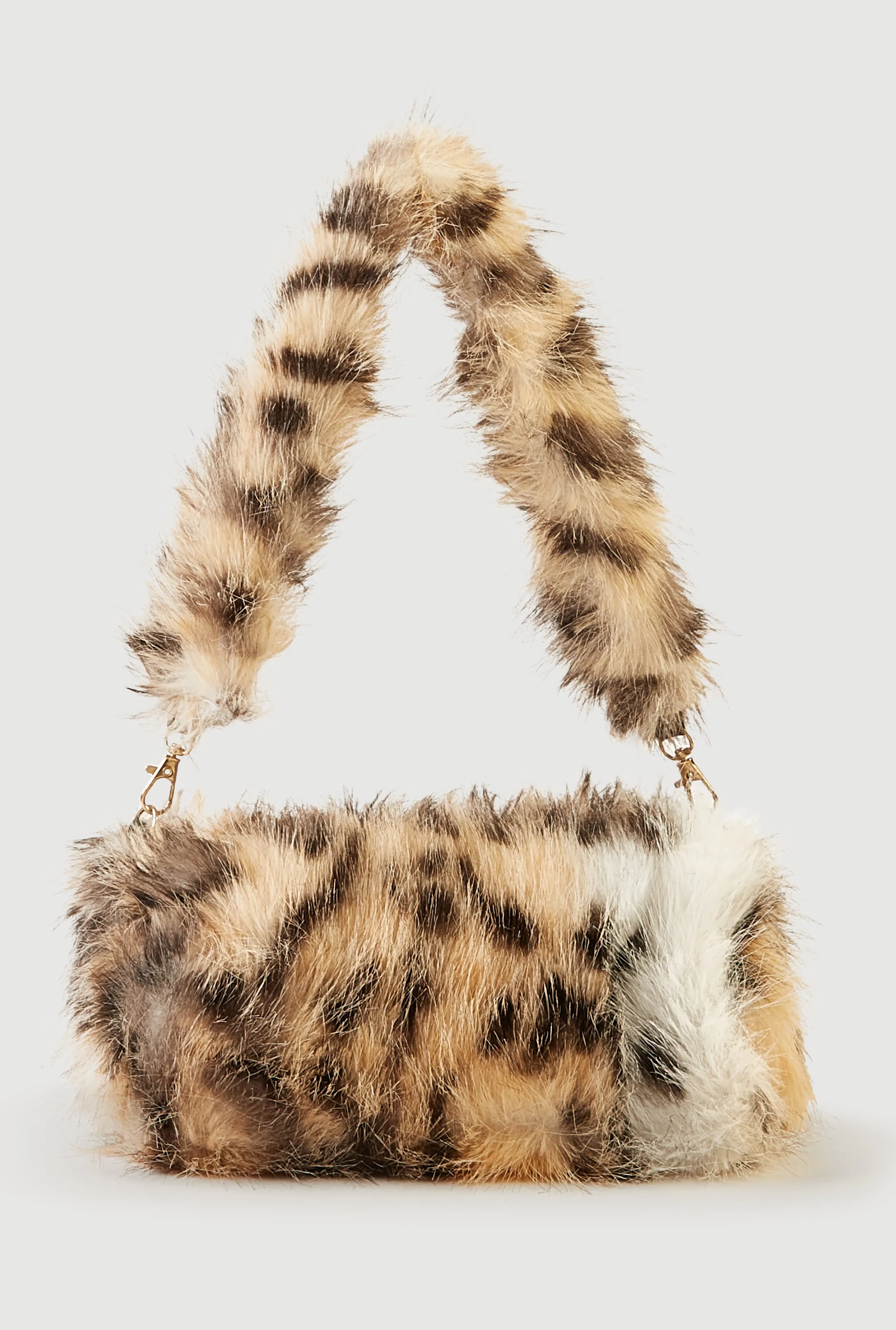 Animal Print Faux Fur Convertible Barrel Bag sold by Rainbow