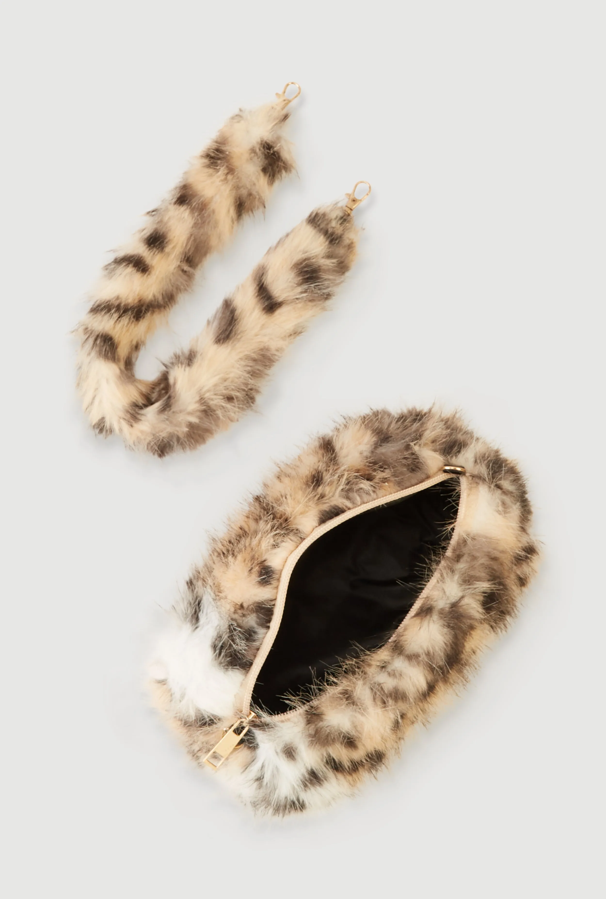 Animal Print Faux Fur Convertible Barrel Bag sold by Rainbow product image thumbnail 5