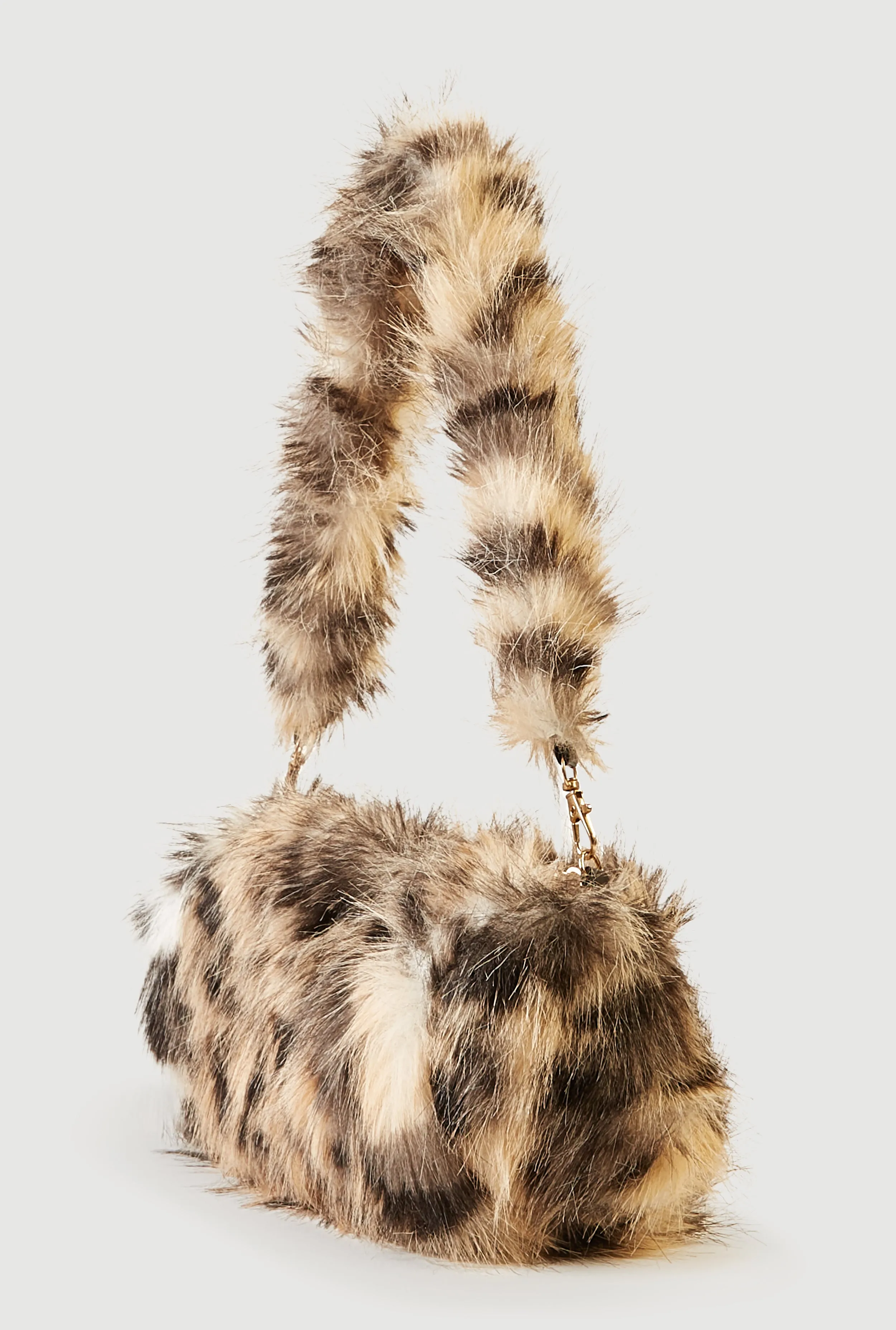 Animal Print Faux Fur Convertible Barrel Bag sold by Rainbow product image thumbnail 3