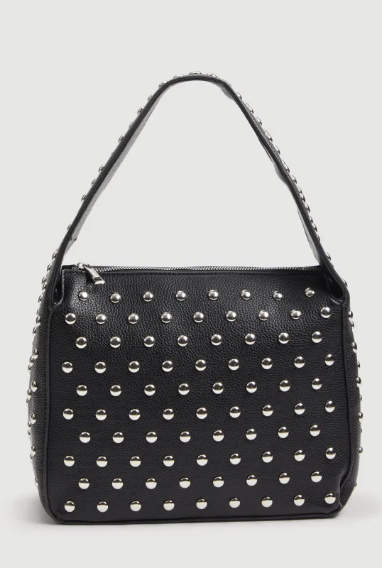 Faux Leather Studded Handbag sold by Rainbow