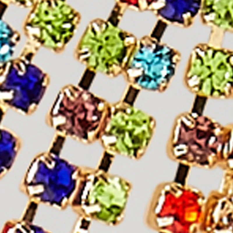 Layered Rhinestone Drop Earrings sold by Rainbow product image thumbnail 3