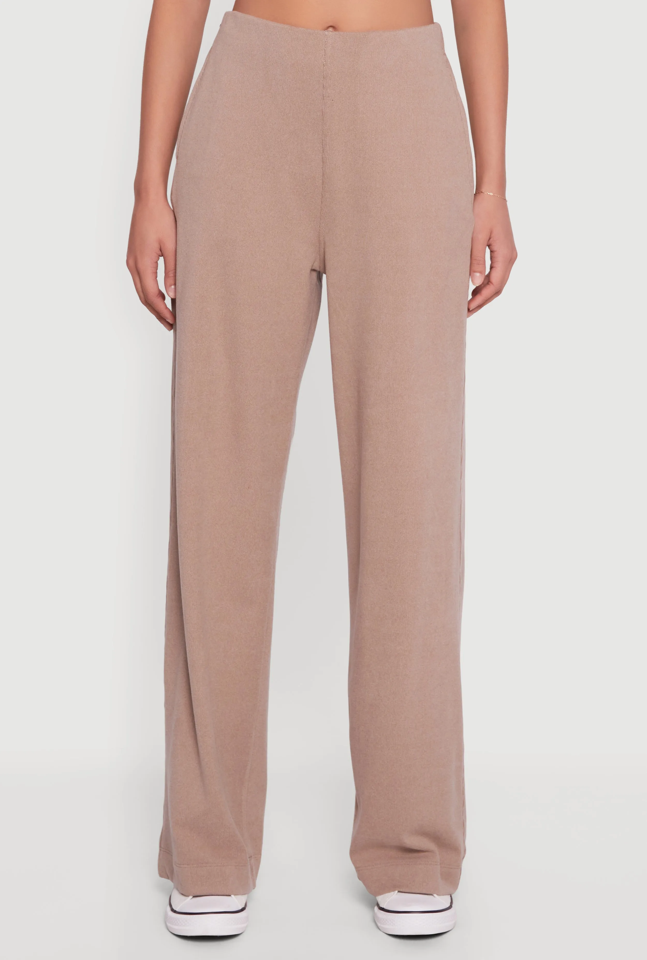 Soft Rib Knit Pull On Wide Leg Sweatpants sold by Rainbow product image thumbnail 3