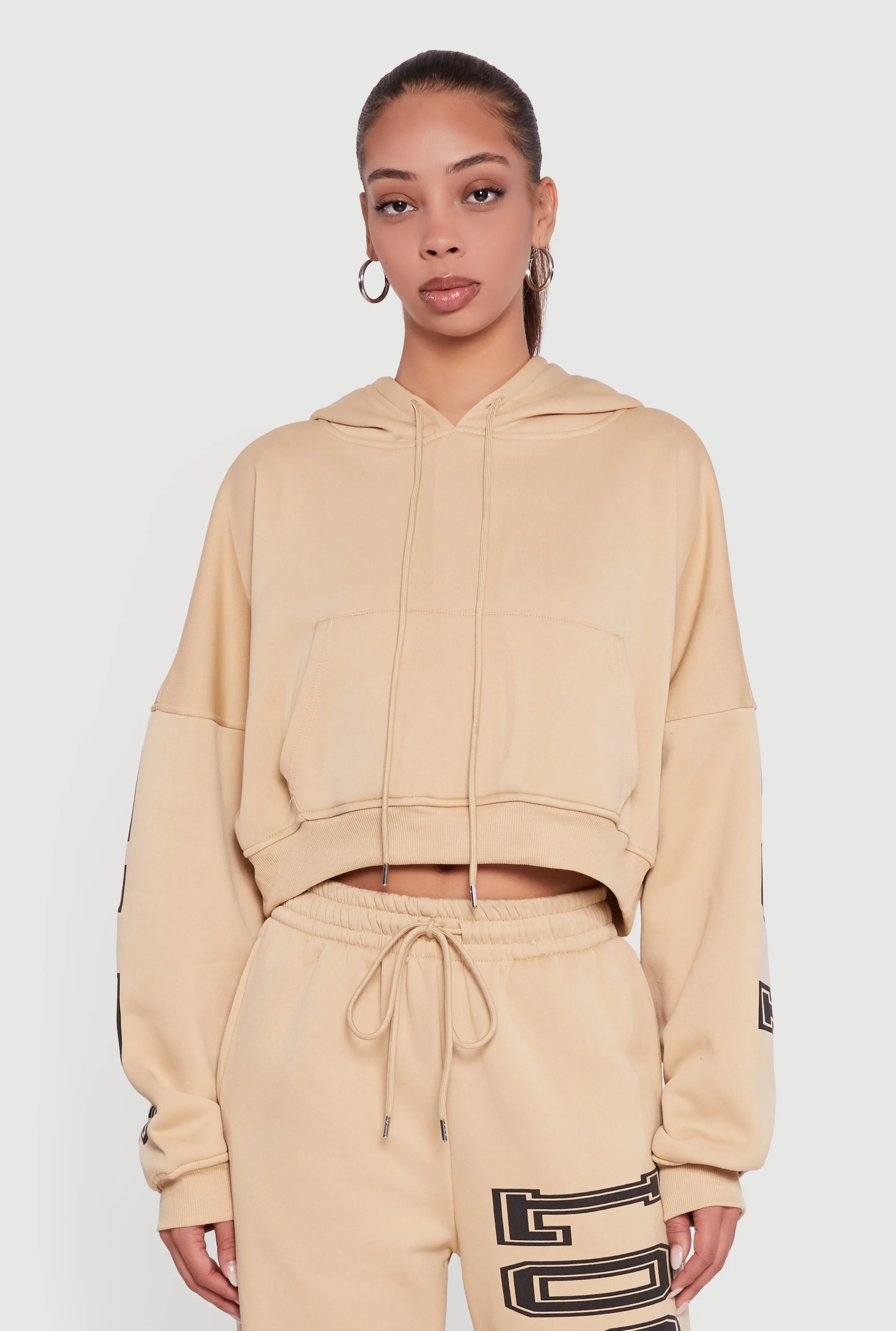 Cropped Los Angeles Graphic Hooded Sweatshirt sold by Rainbow product image thumbnail 2